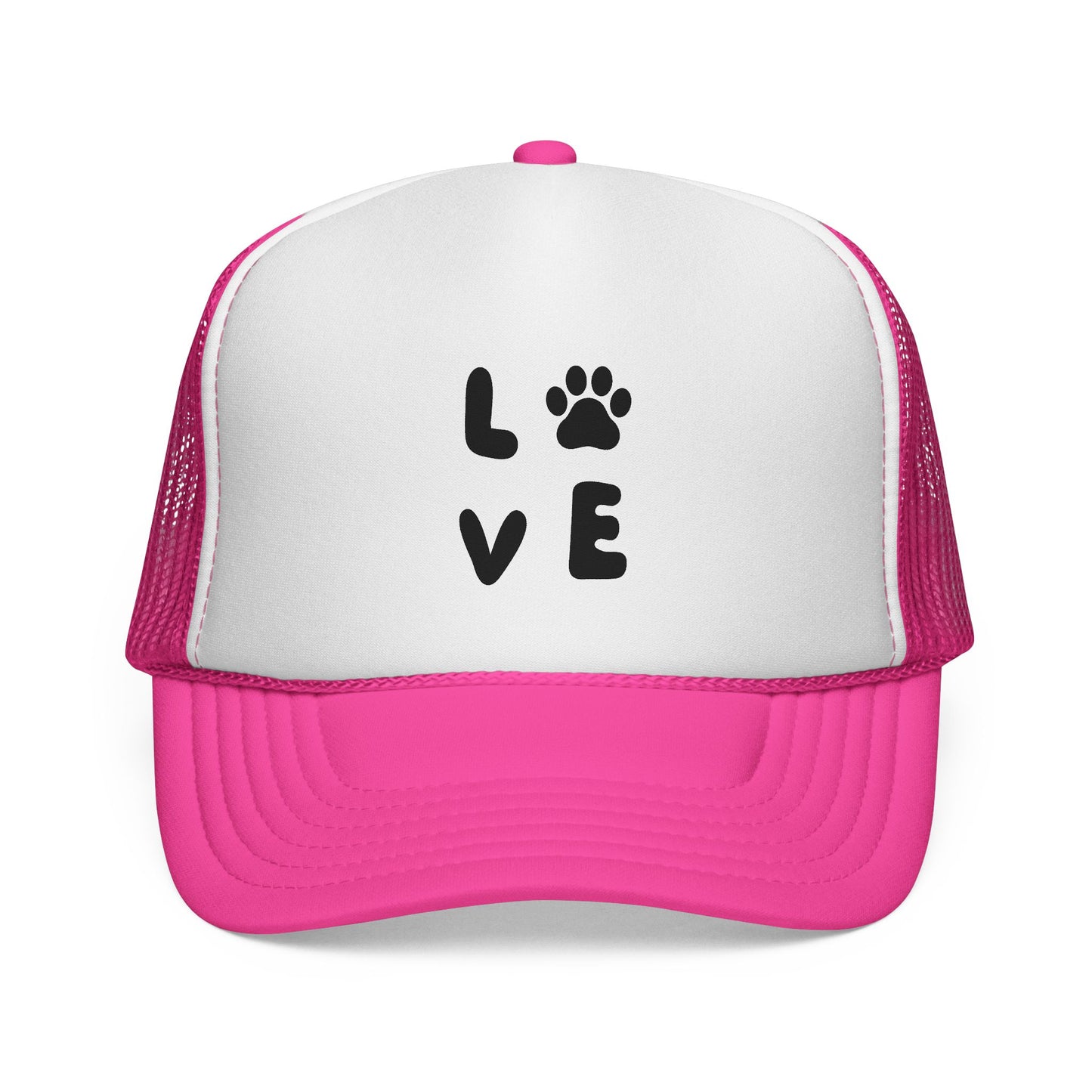 Love Paw Print Trucker Cap, Pet Lover Gift, Animal Enthusiast Hat, Stylish Adjustable Cap, Perfect for Dog Owners, Casual Outdoor Fashion