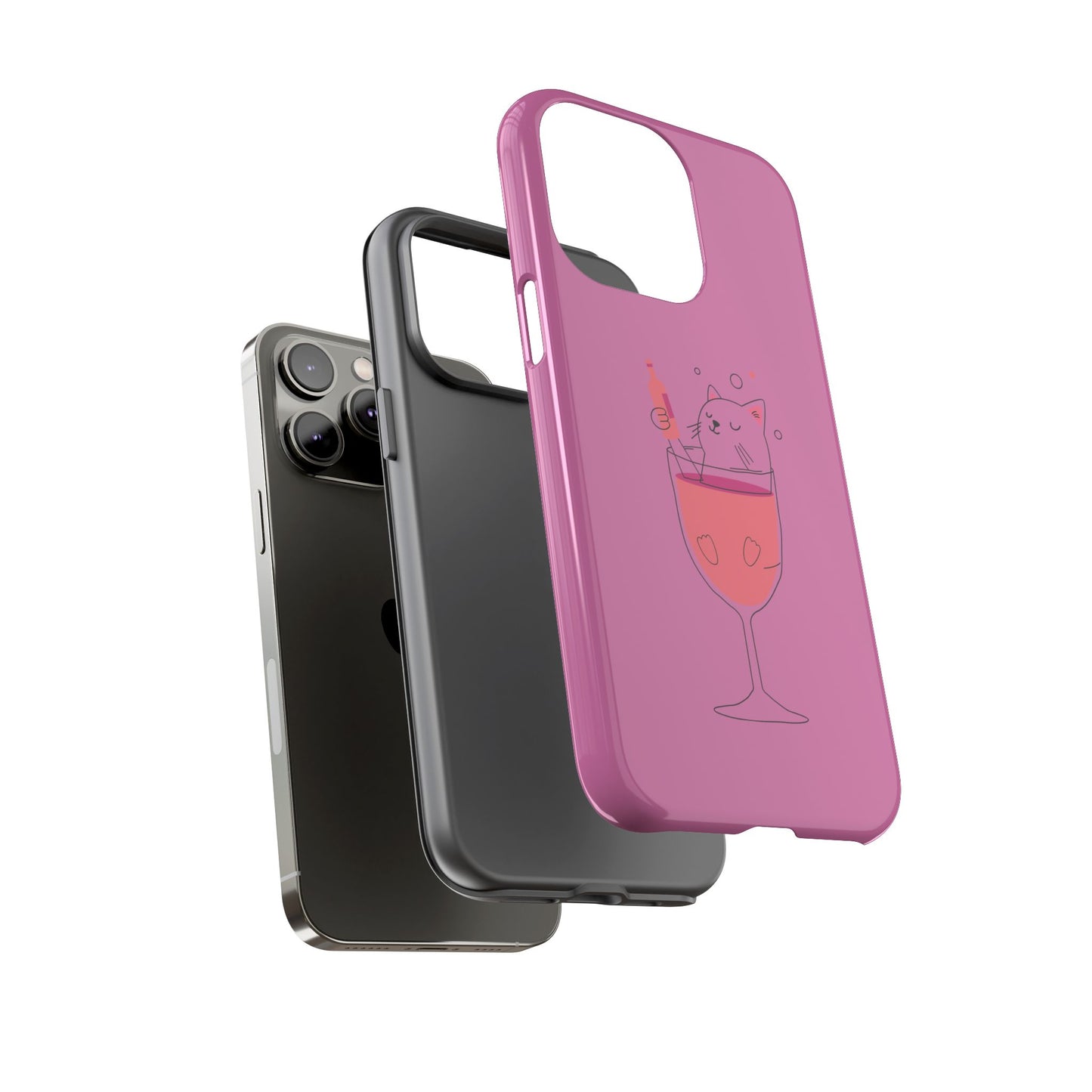 Cute Cat Phone Case, Tough iPhone Case, Cat Lovers Gift, Fun Phone Accessories, Pet Lover's Must-Have, Quirky Cat Art Design