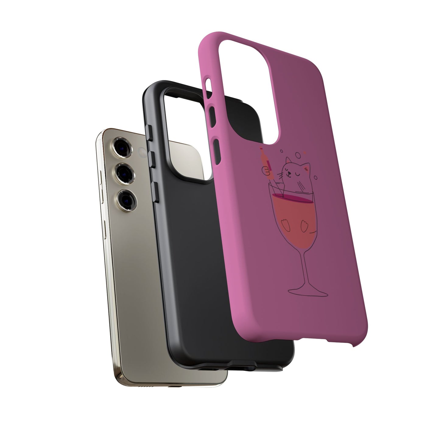Cute Cat Phone Case, Tough iPhone Case, Cat Lovers Gift, Fun Phone Accessories, Pet Lover's Must-Have, Quirky Cat Art Design
