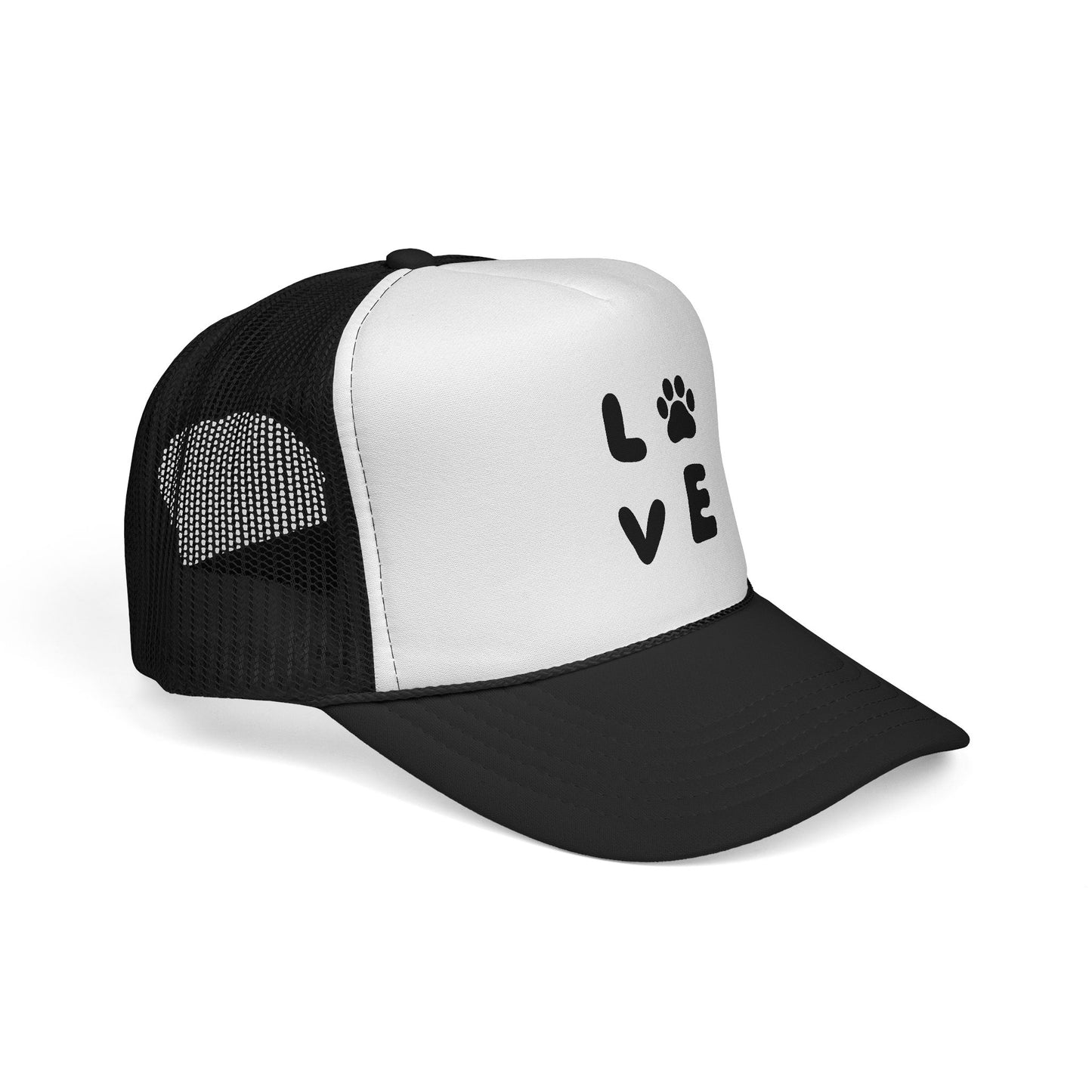 Love Paw Print Trucker Cap, Pet Lover Gift, Animal Enthusiast Hat, Stylish Adjustable Cap, Perfect for Dog Owners, Casual Outdoor Fashion