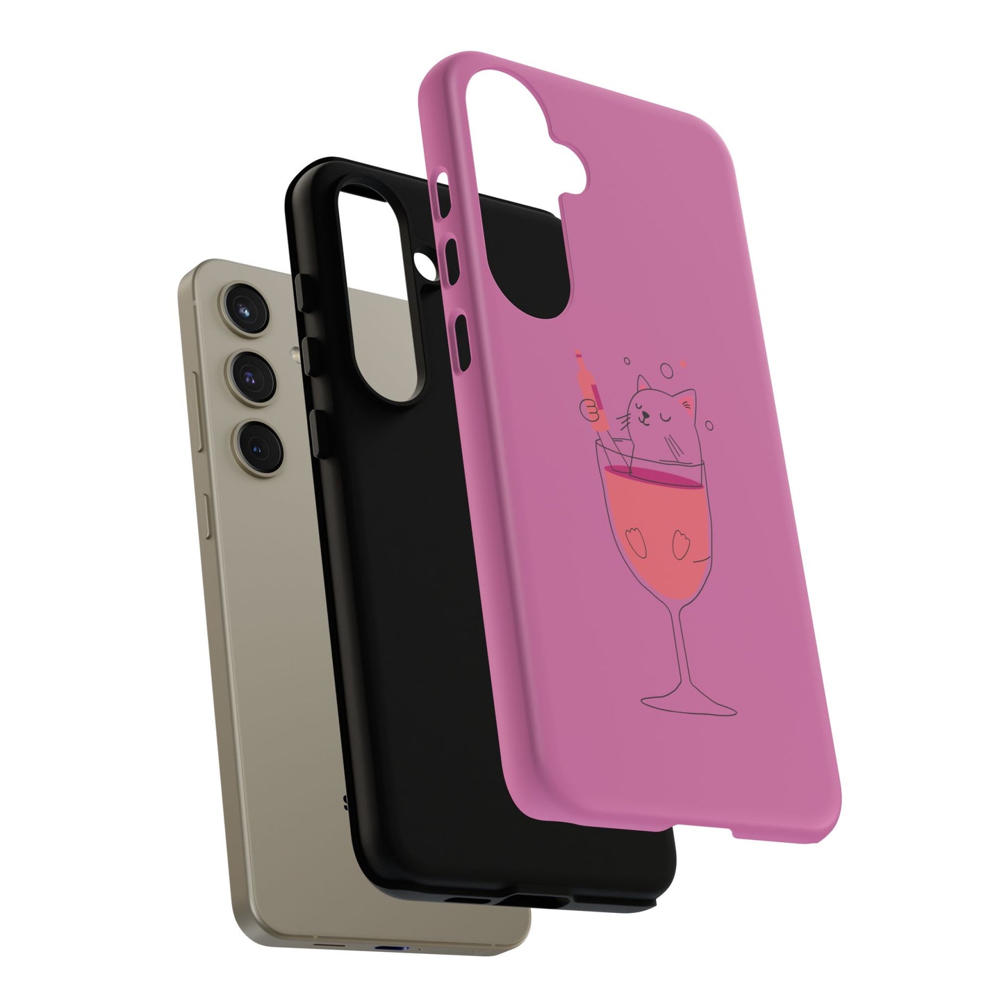 Cute Cat Phone Case, Tough iPhone Case, Cat Lovers Gift, Fun Phone Accessories, Pet Lover's Must-Have, Quirky Cat Art Design