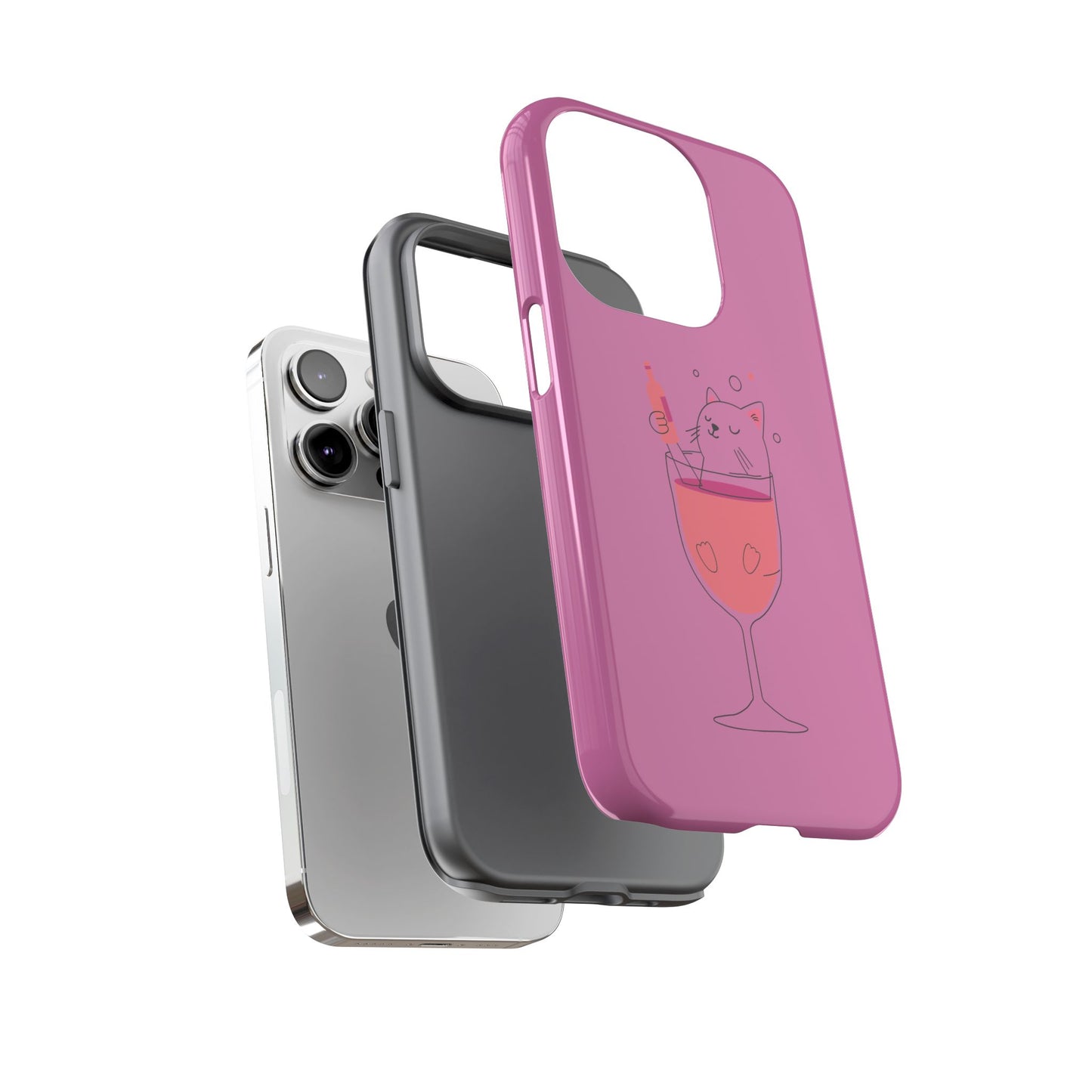 Cute Cat Phone Case, Tough iPhone Case, Cat Lovers Gift, Fun Phone Accessories, Pet Lover's Must-Have, Quirky Cat Art Design