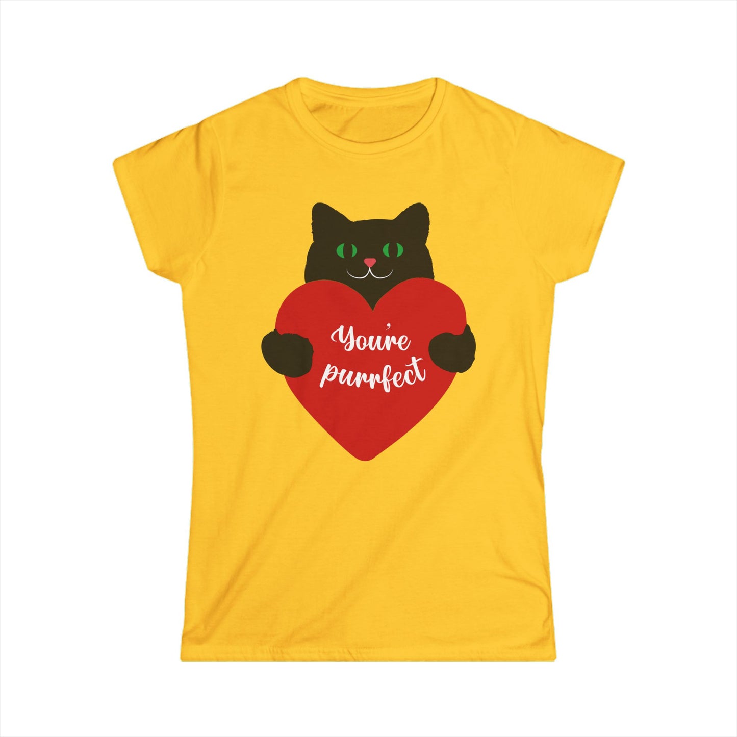 Cute Cat Women's Tee - 'You're Purrfect', Gift for Cat Lovers, Animal Lover Shirt, Fun Graphic Tee, Birthday Gift