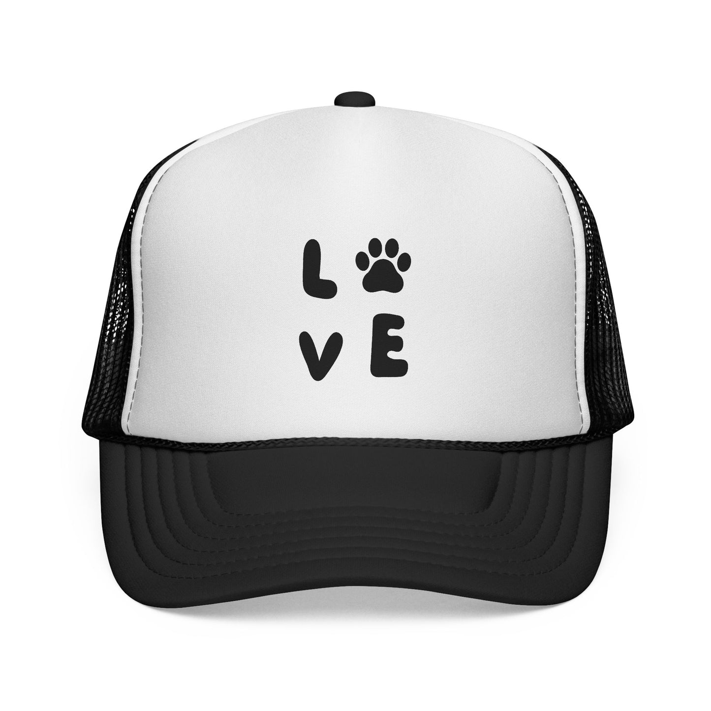 Love Paw Print Trucker Cap, Pet Lover Gift, Animal Enthusiast Hat, Stylish Adjustable Cap, Perfect for Dog Owners, Casual Outdoor Fashion