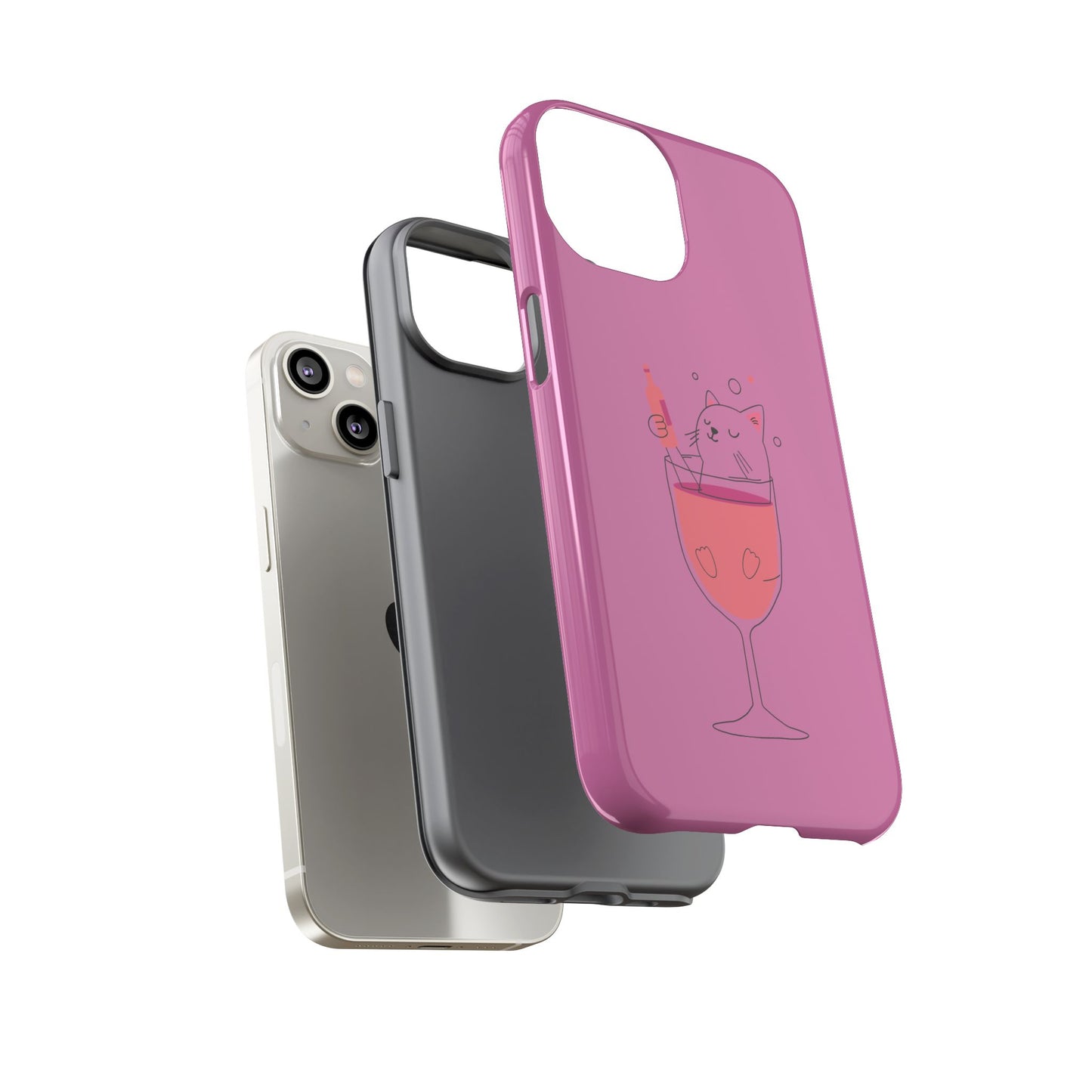 Cute Cat Phone Case, Tough iPhone Case, Cat Lovers Gift, Fun Phone Accessories, Pet Lover's Must-Have, Quirky Cat Art Design