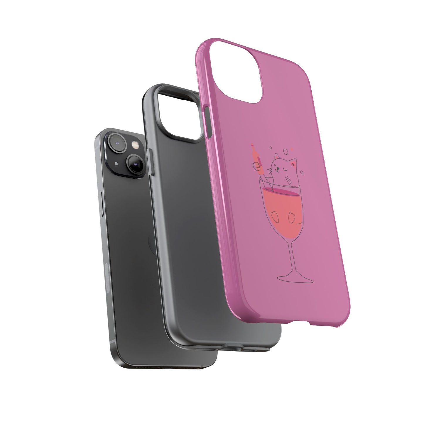 Cute Cat Phone Case, Tough iPhone Case, Cat Lovers Gift, Fun Phone Accessories, Pet Lover's Must-Have, Quirky Cat Art Design