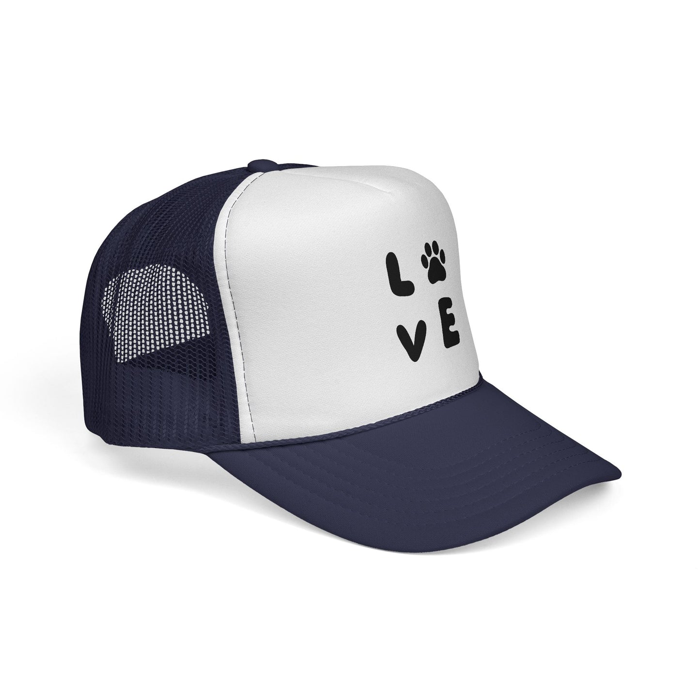 Love Paw Print Trucker Cap, Pet Lover Gift, Animal Enthusiast Hat, Stylish Adjustable Cap, Perfect for Dog Owners, Casual Outdoor Fashion
