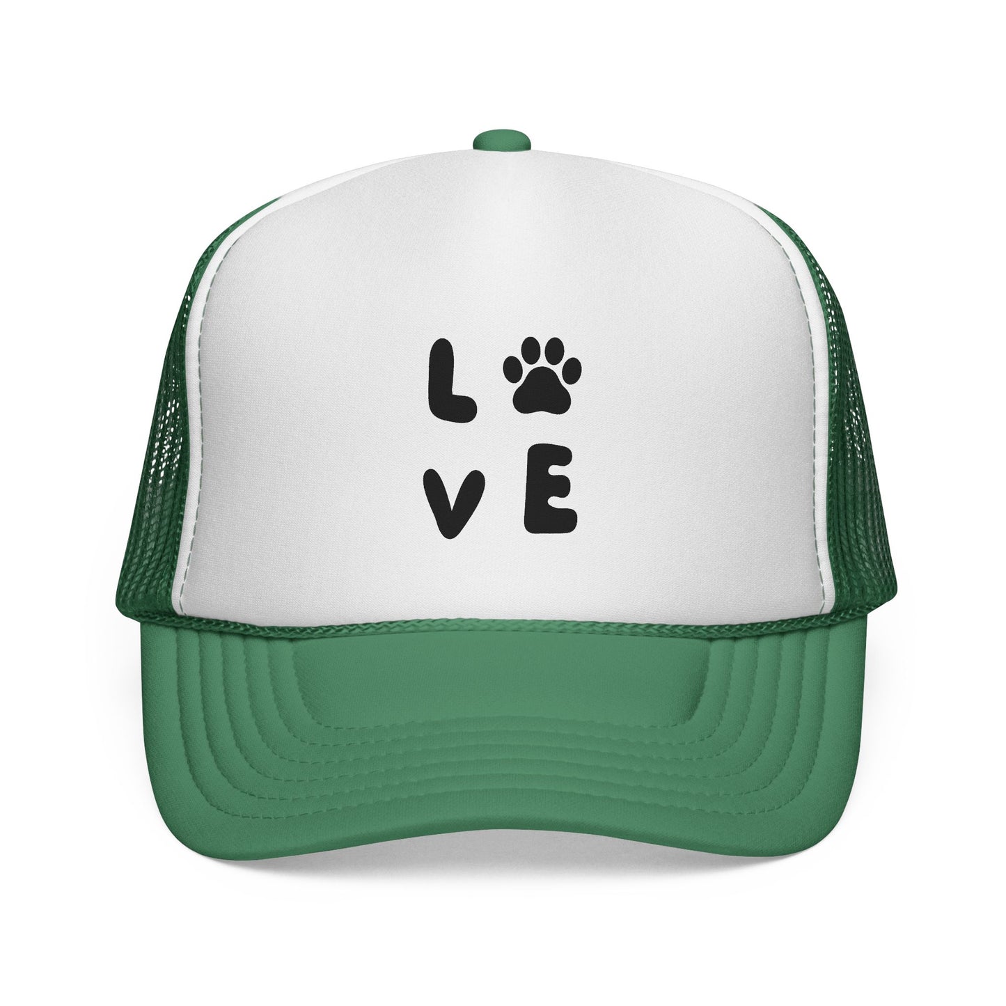 Love Paw Print Trucker Cap, Pet Lover Gift, Animal Enthusiast Hat, Stylish Adjustable Cap, Perfect for Dog Owners, Casual Outdoor Fashion