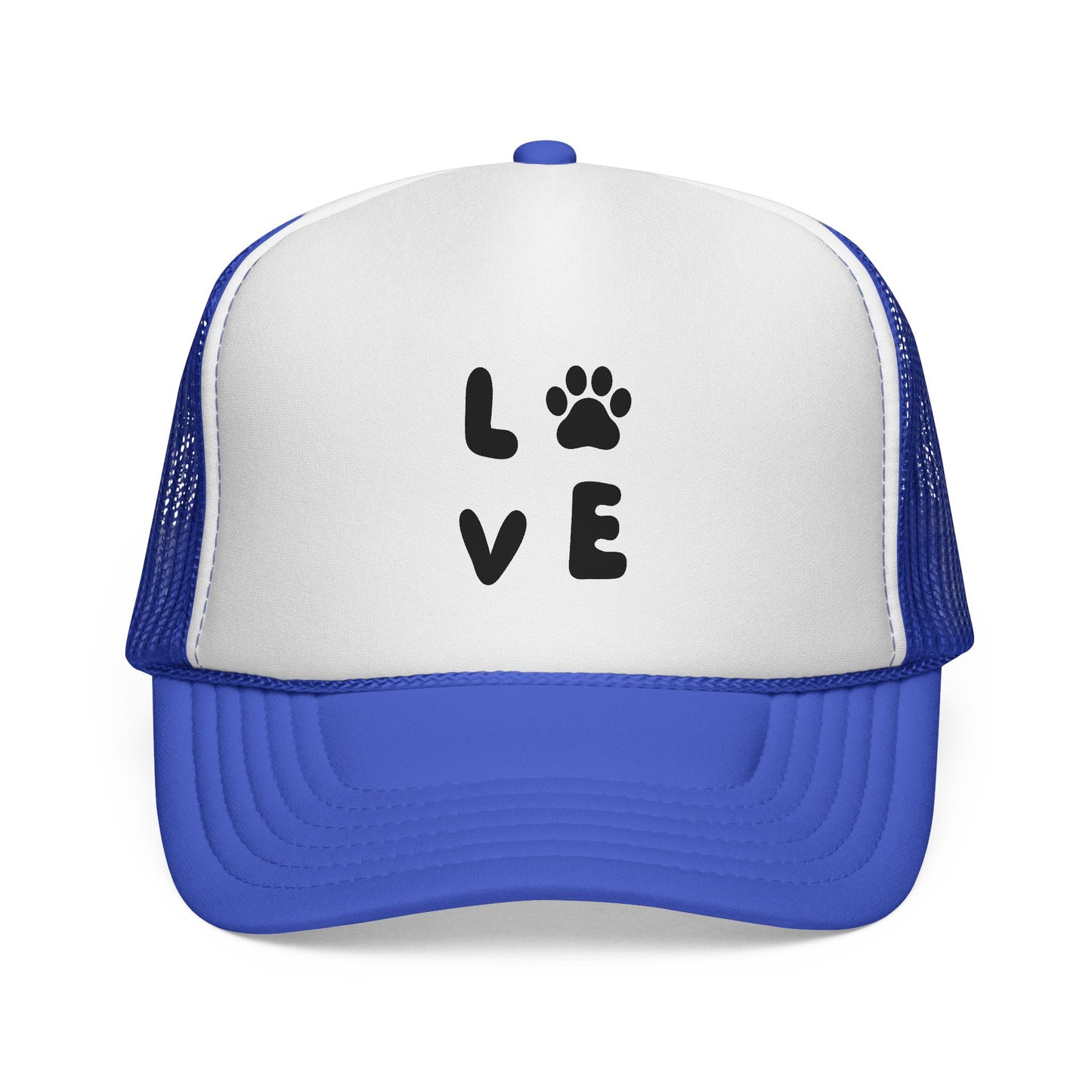 Love Paw Print Trucker Cap, Pet Lover Gift, Animal Enthusiast Hat, Stylish Adjustable Cap, Perfect for Dog Owners, Casual Outdoor Fashion