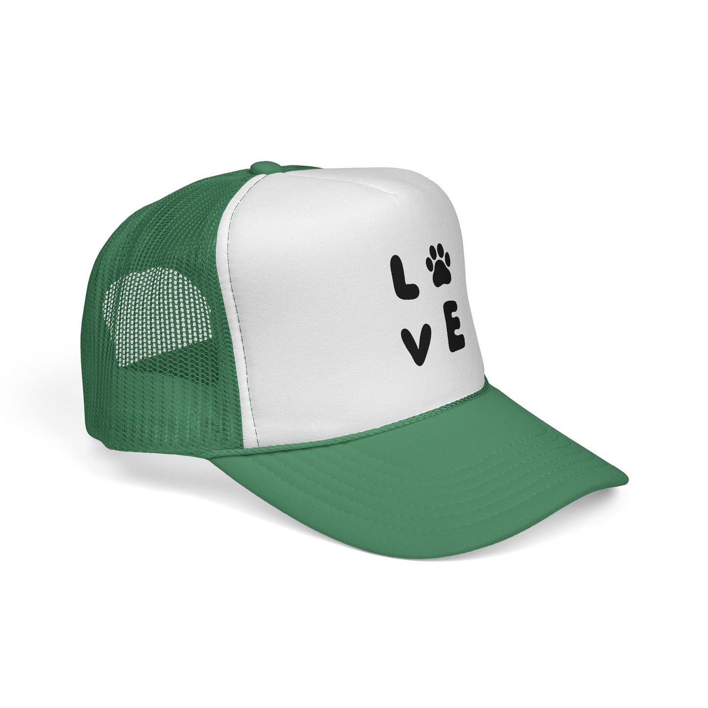 Love Paw Print Trucker Cap, Pet Lover Gift, Animal Enthusiast Hat, Stylish Adjustable Cap, Perfect for Dog Owners, Casual Outdoor Fashion