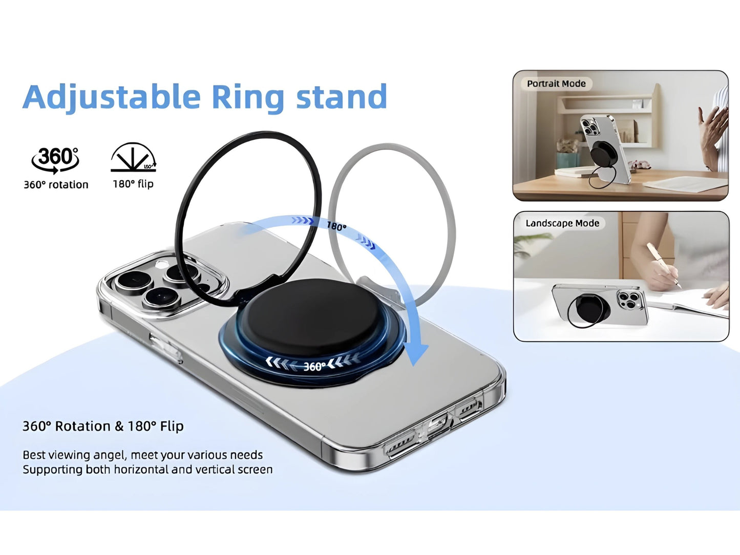 Omni Grip | Black Magsafe Phone Grip and Ring