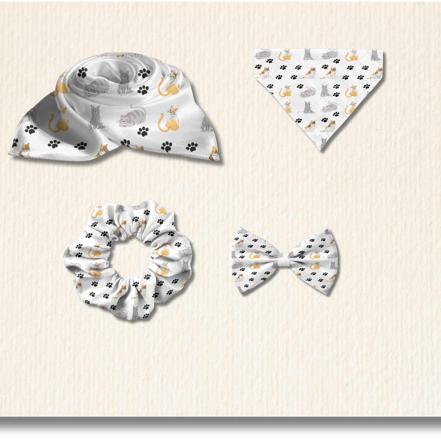 Goddess Pet & Me Matching Set – Scarf, Scrunchie, Bandana & Bow Tie