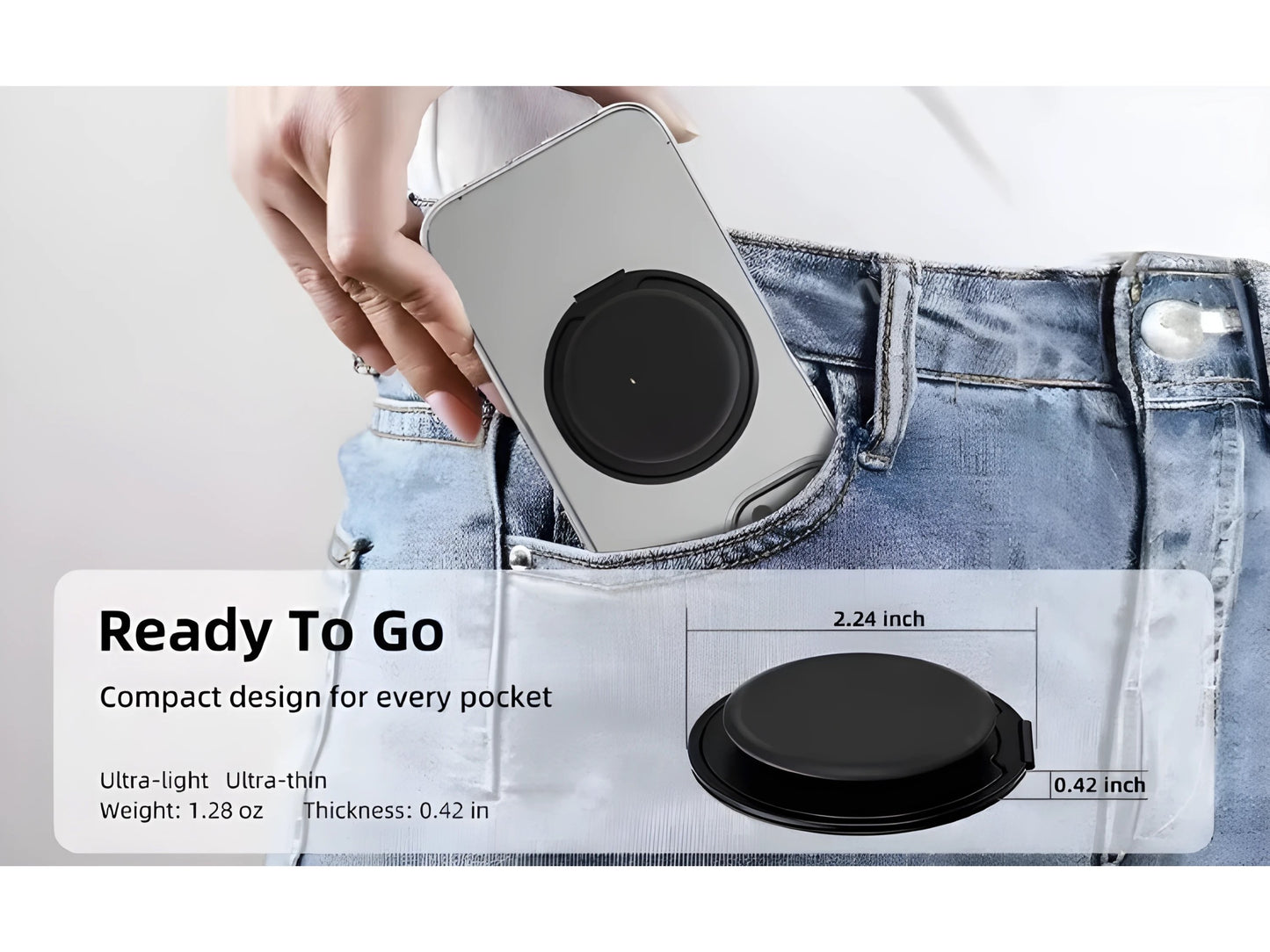 Omni Grip | Black Magsafe Phone Grip and Ring