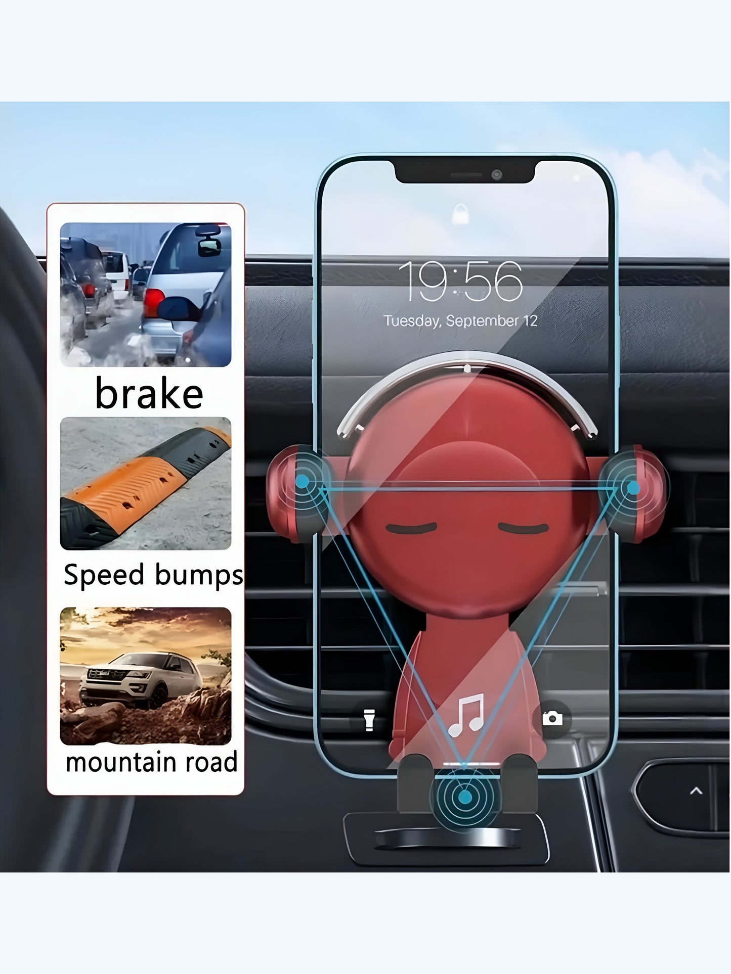 Fun Car Phone Holder, Beat Buddy | Red