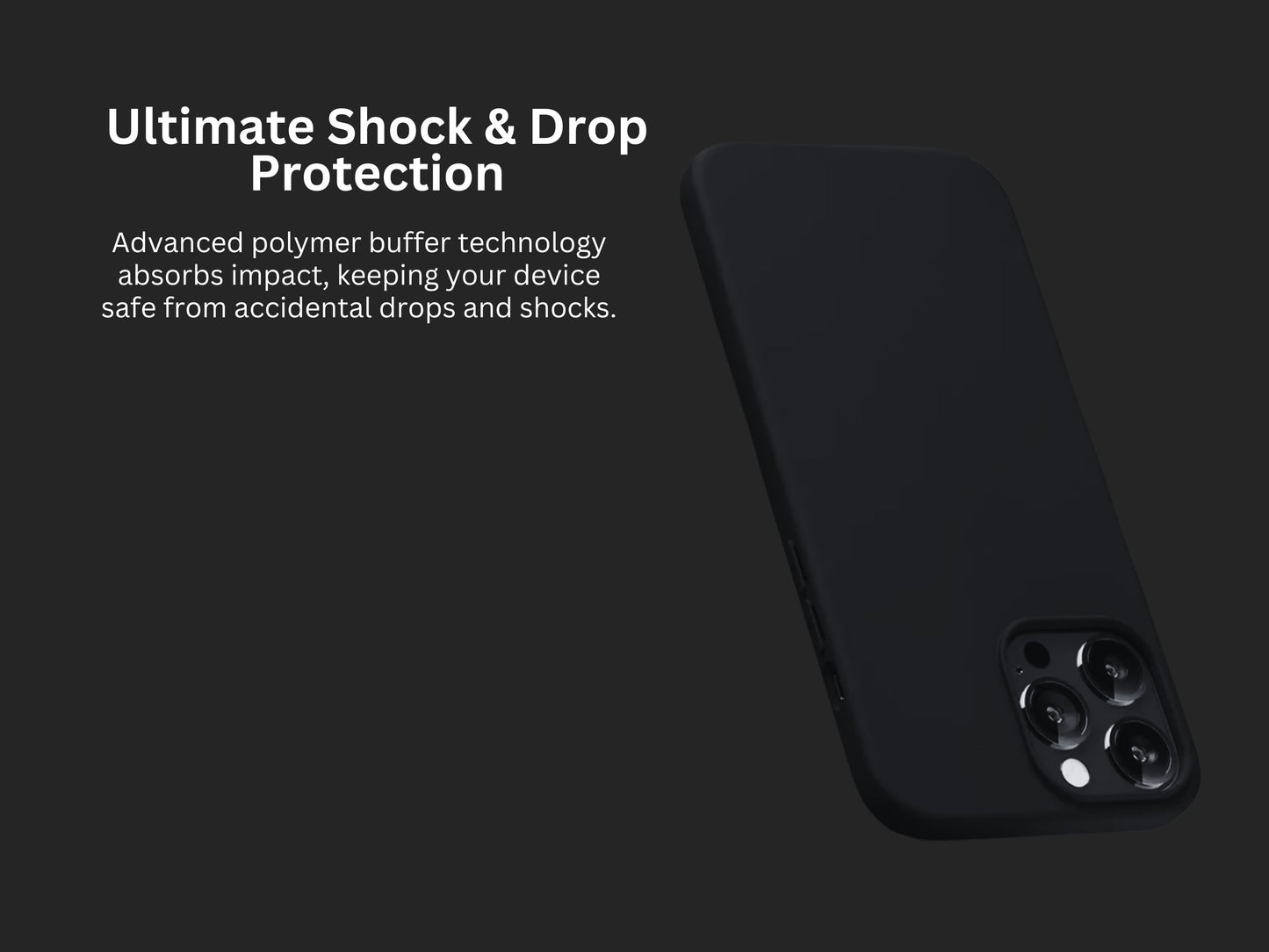 iPhone 16 Pro Max Silicon Case, Magnetic back | Black