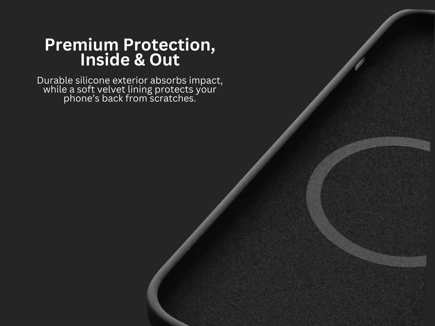 iPhone 16 Pro Max Silicon Case, Magnetic back | Black