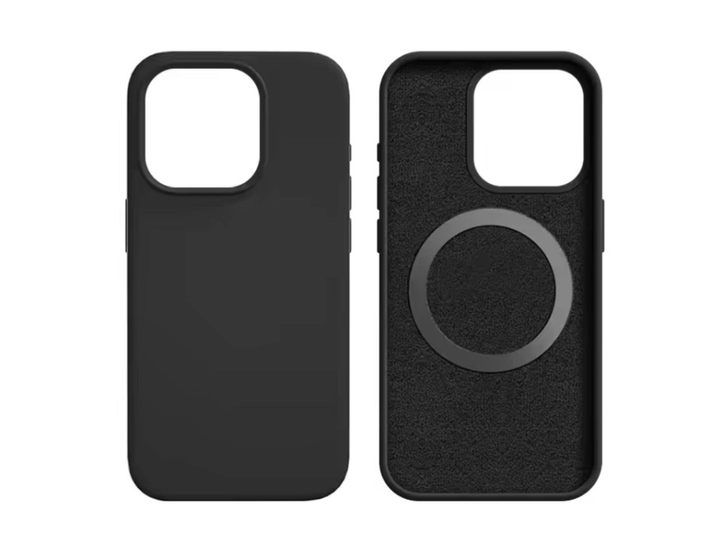 iPhone 16 Pro Max Silicon Case, Magnetic back | Black