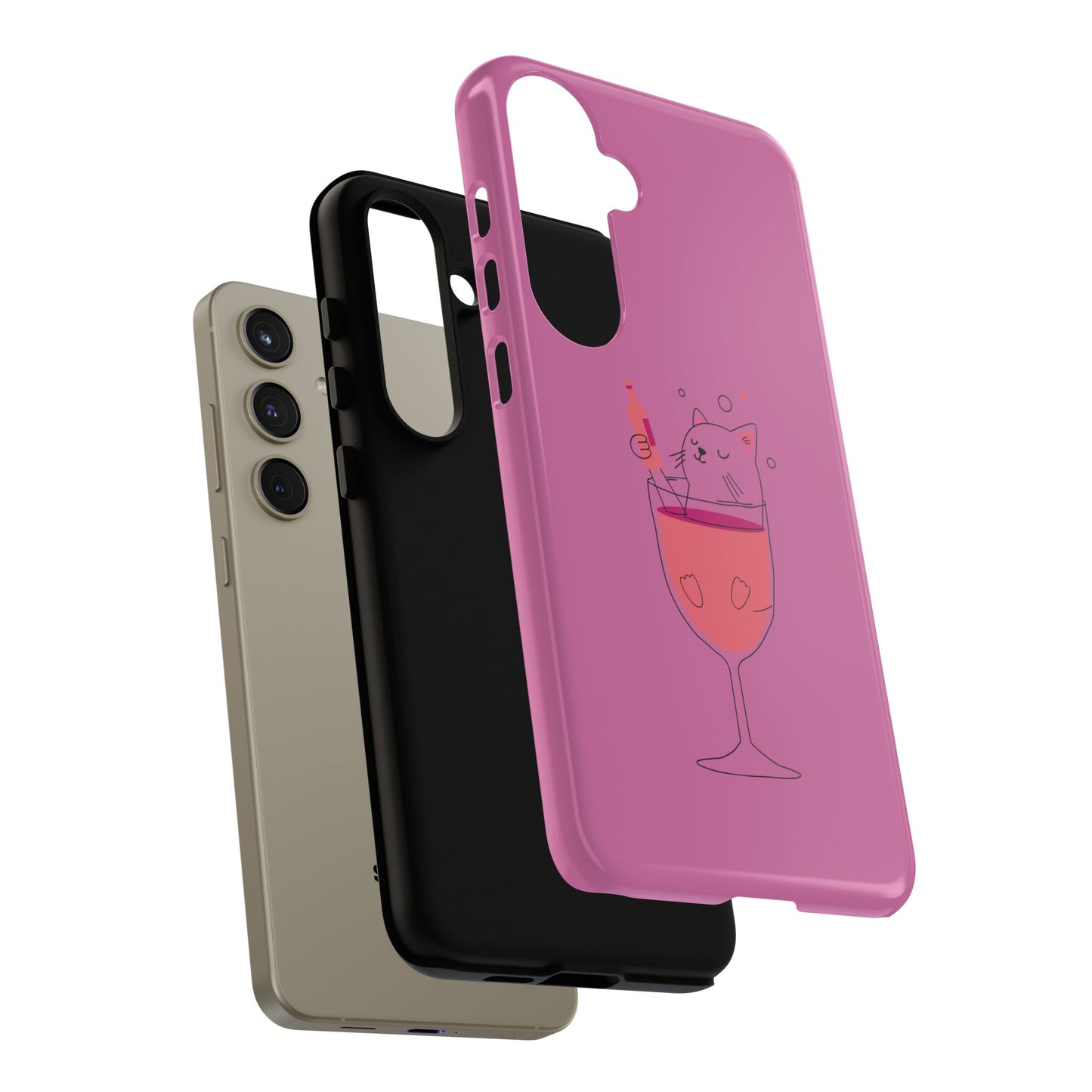 Cute Cat Phone Case, Tough iPhone Case, Cat Lovers Gift, Fun Phone Accessories, Pet Lover's Must-Have, Quirky Cat Art Design