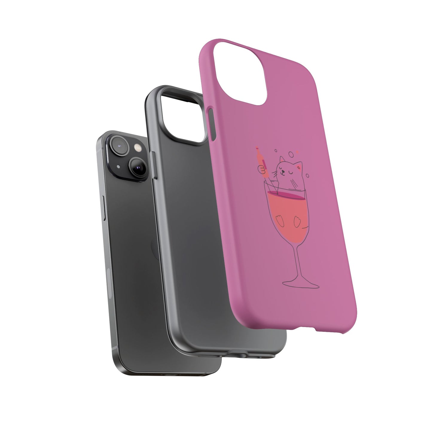 Cute Cat Phone Case, Tough iPhone Case, Cat Lovers Gift, Fun Phone Accessories, Pet Lover's Must-Have, Quirky Cat Art Design