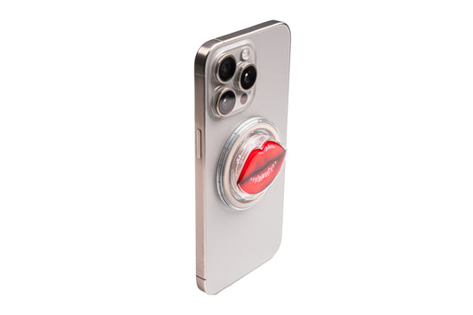 Kiss Emoji Magnetic Phone Grip, Wireless Charging and Adapter Ring
