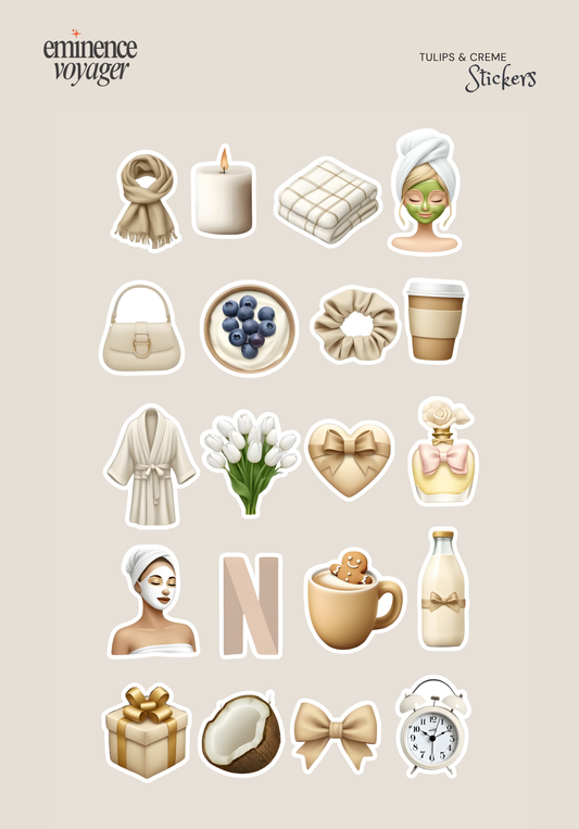 Tulips & Creme Stickers | Eminence Voyager Stickers
