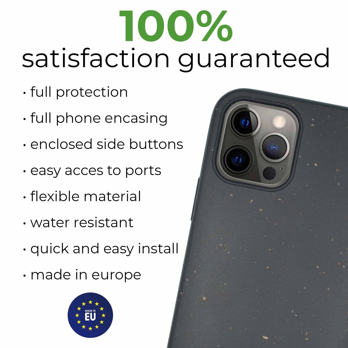 Biodegradable phone case - Black | All iPhone Models