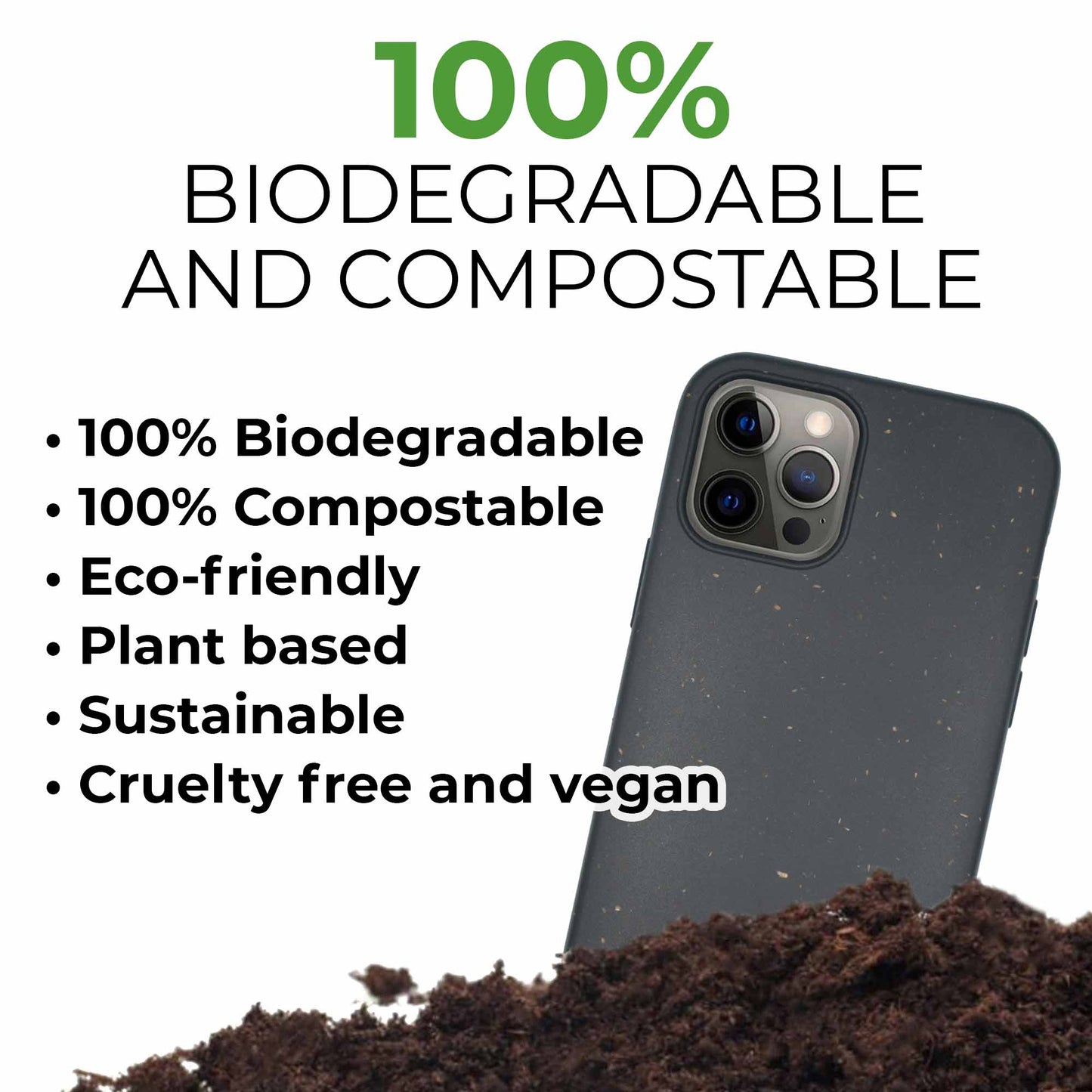 Biodegradable phone case - Black | All iPhone Models