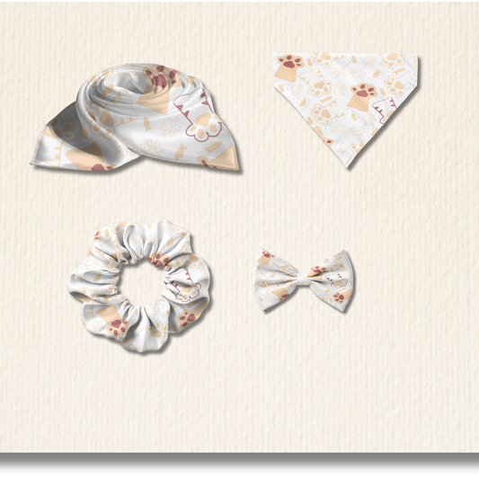 Paw-five Pet & Me Matching Set – Scarf, Scrunchie, Bandana & Bow Tie