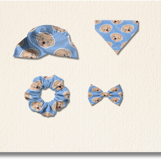 Cushy Pet & Me Matching Set – Scarf, Scrunchie, Bandana & Bow Tie