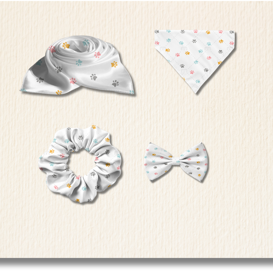 Purry Pet & Me Matching Set – Scarf, Scrunchie, Bandana & Bow Tie