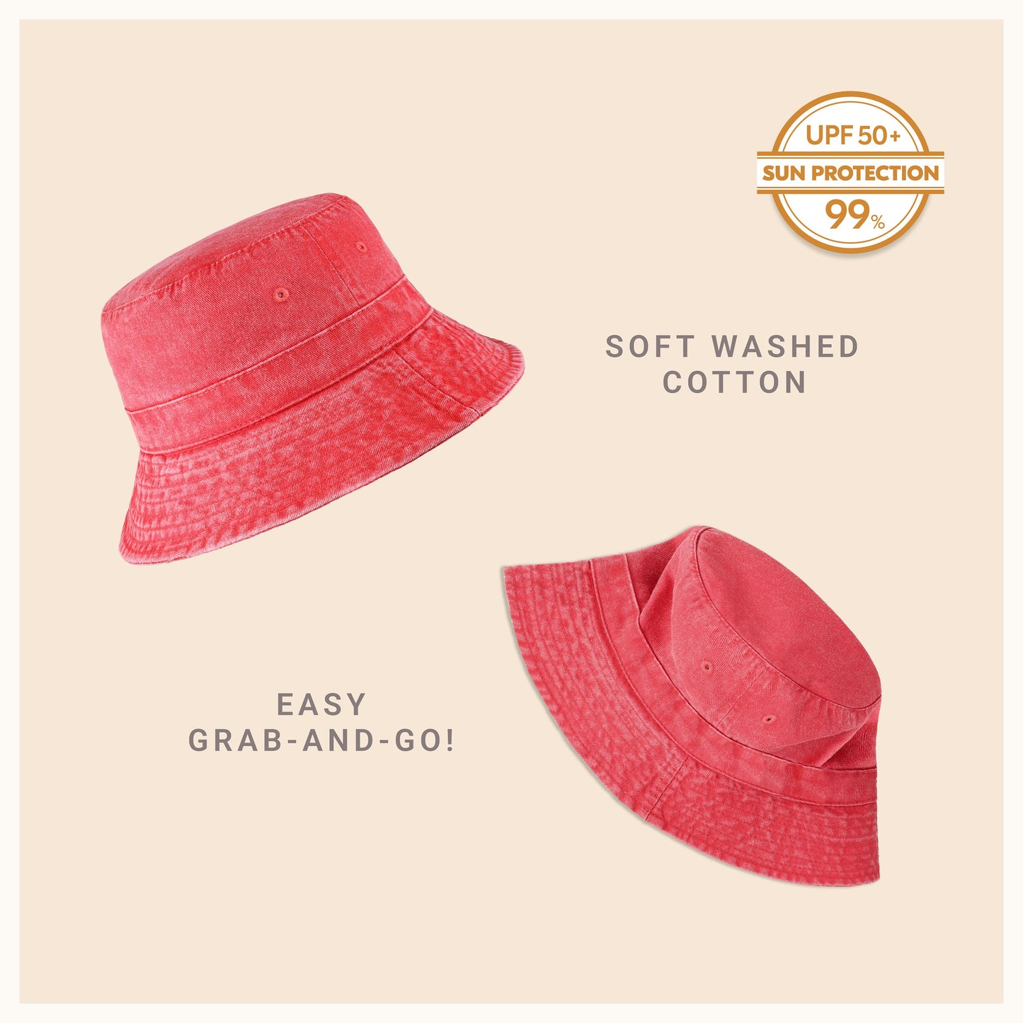 Classic Washed Cotton Bucket Hat – Unisex Canvas Sun Hat