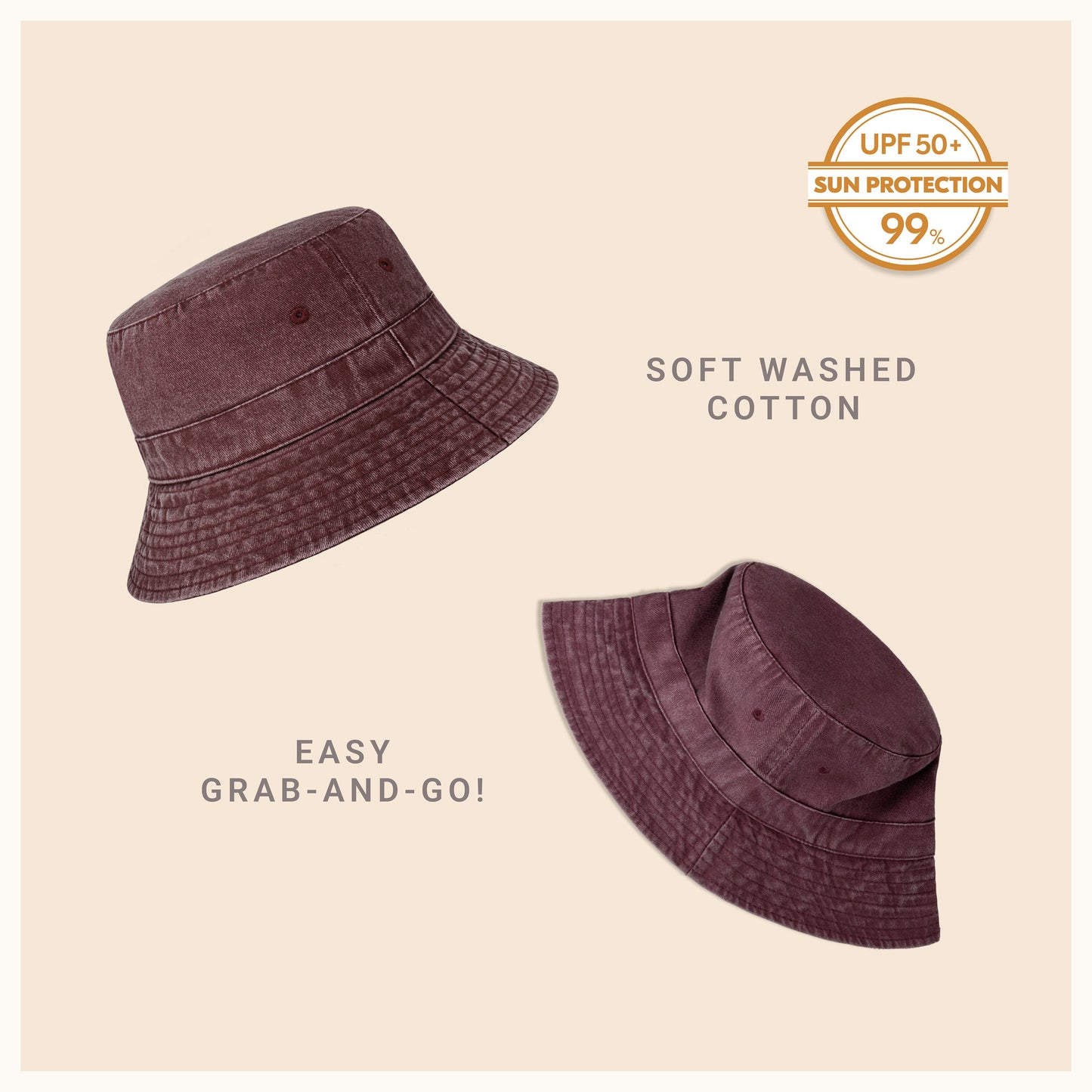 Classic Washed Cotton Bucket Hat – Unisex Canvas Sun Hat