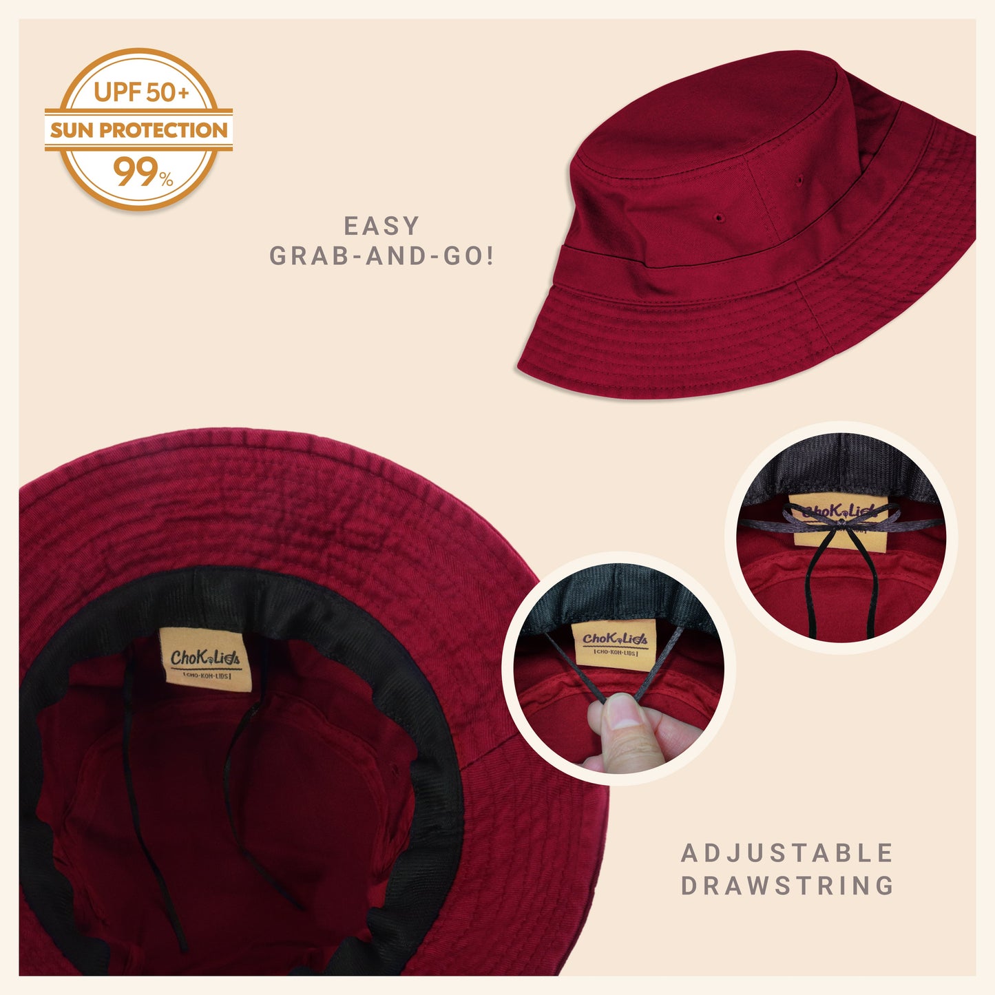 Classic Washed Cotton Bucket Hat – Unisex Canvas Sun Hat