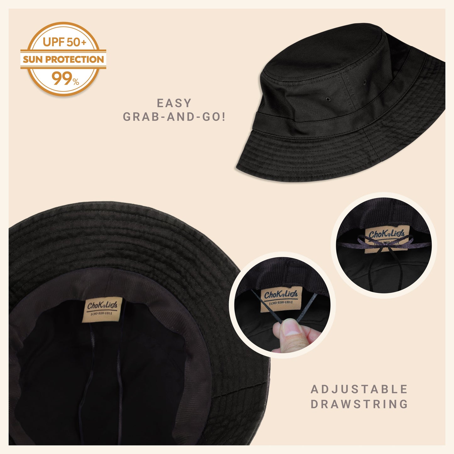 Classic Washed Cotton Bucket Hat – Unisex Canvas Sun Hat