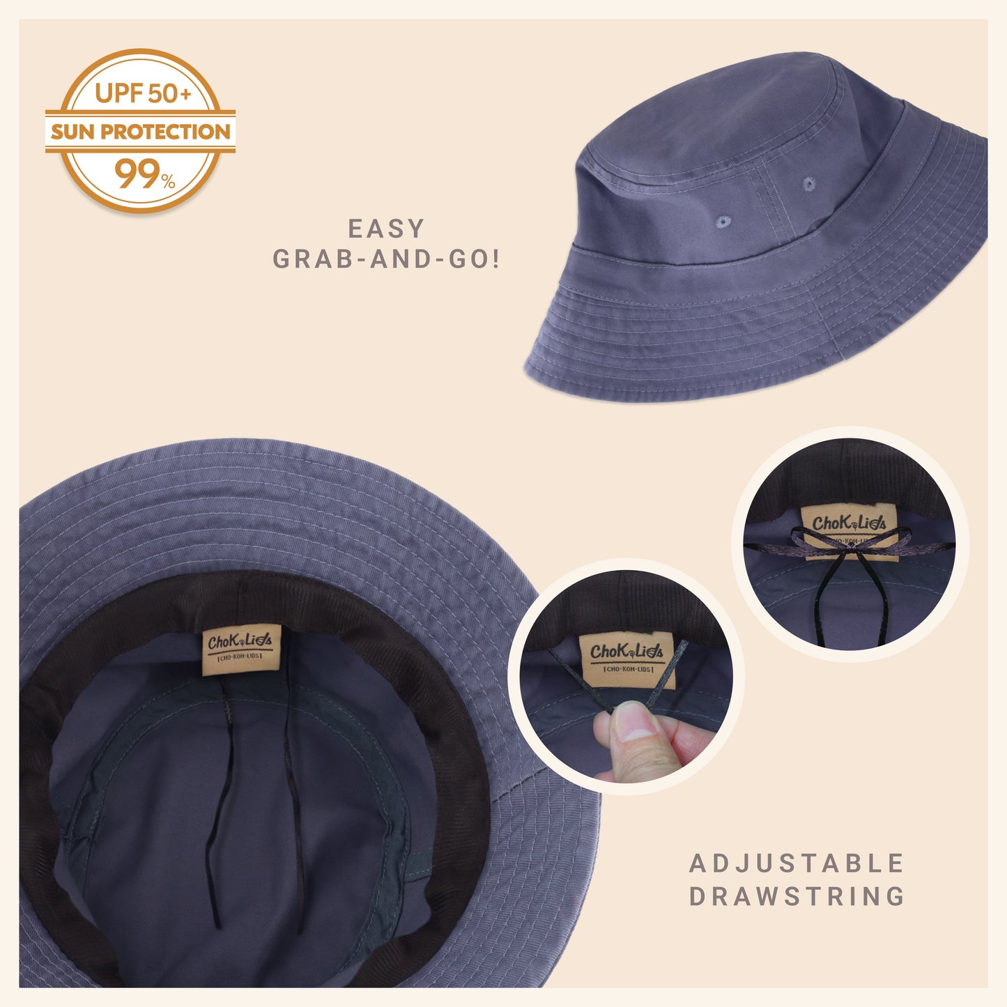 Classic Washed Cotton Bucket Hat – Unisex Canvas Sun Hat