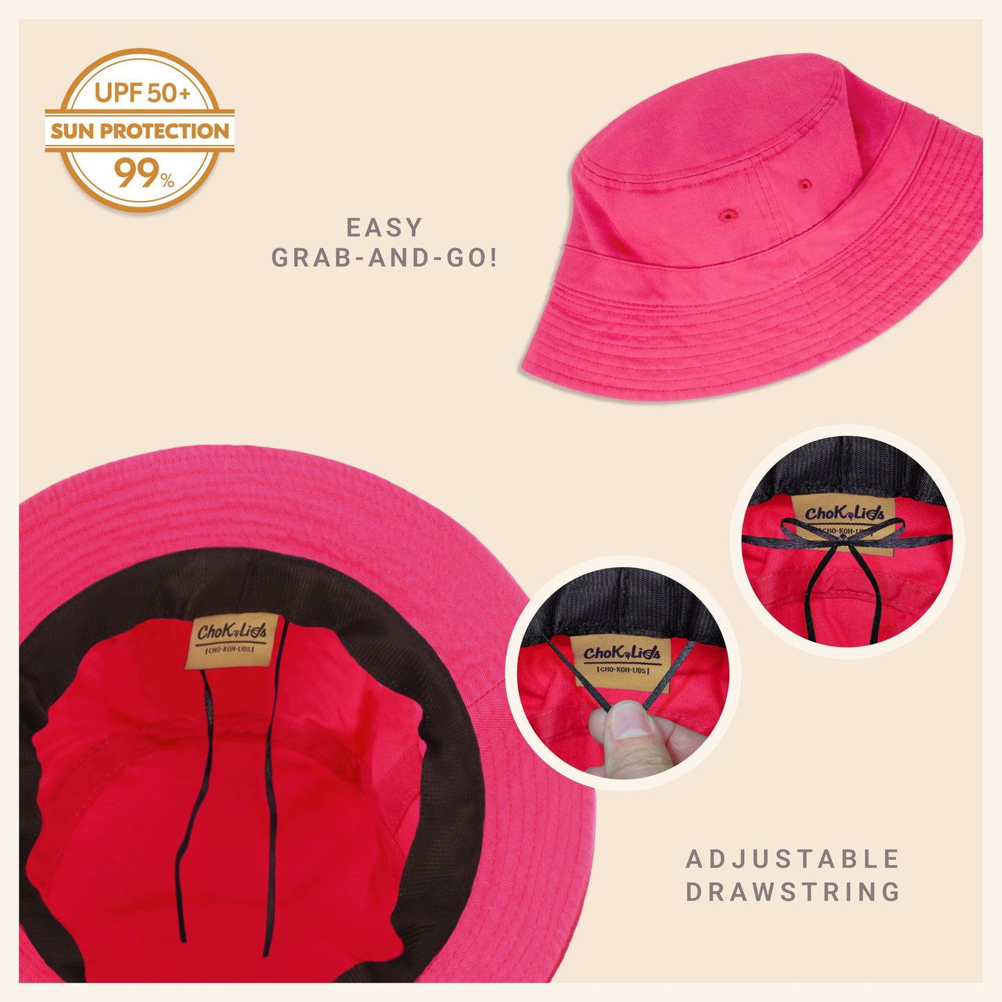 Classic Washed Cotton Bucket Hat – Unisex Canvas Sun Hat