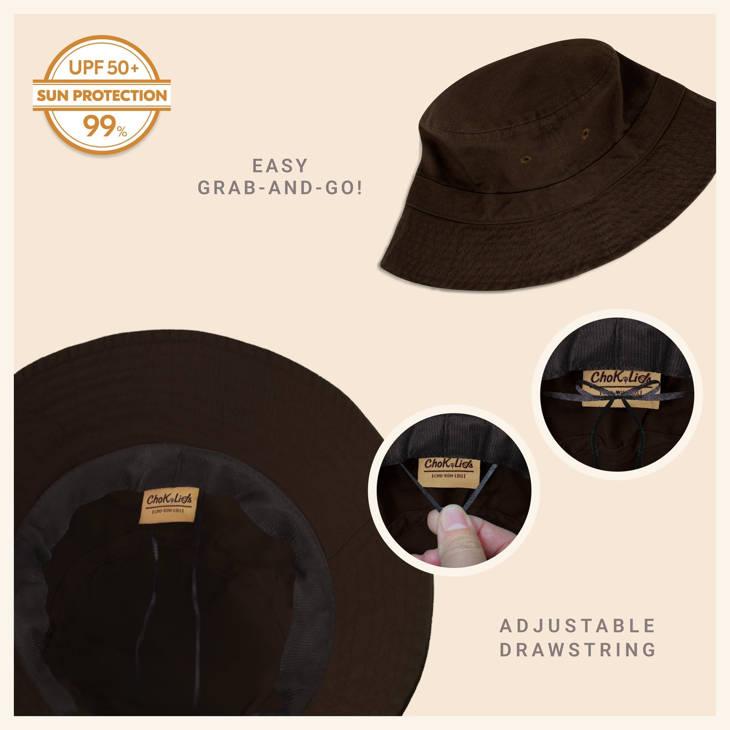 Classic Washed Cotton Bucket Hat – Unisex Canvas Sun Hat