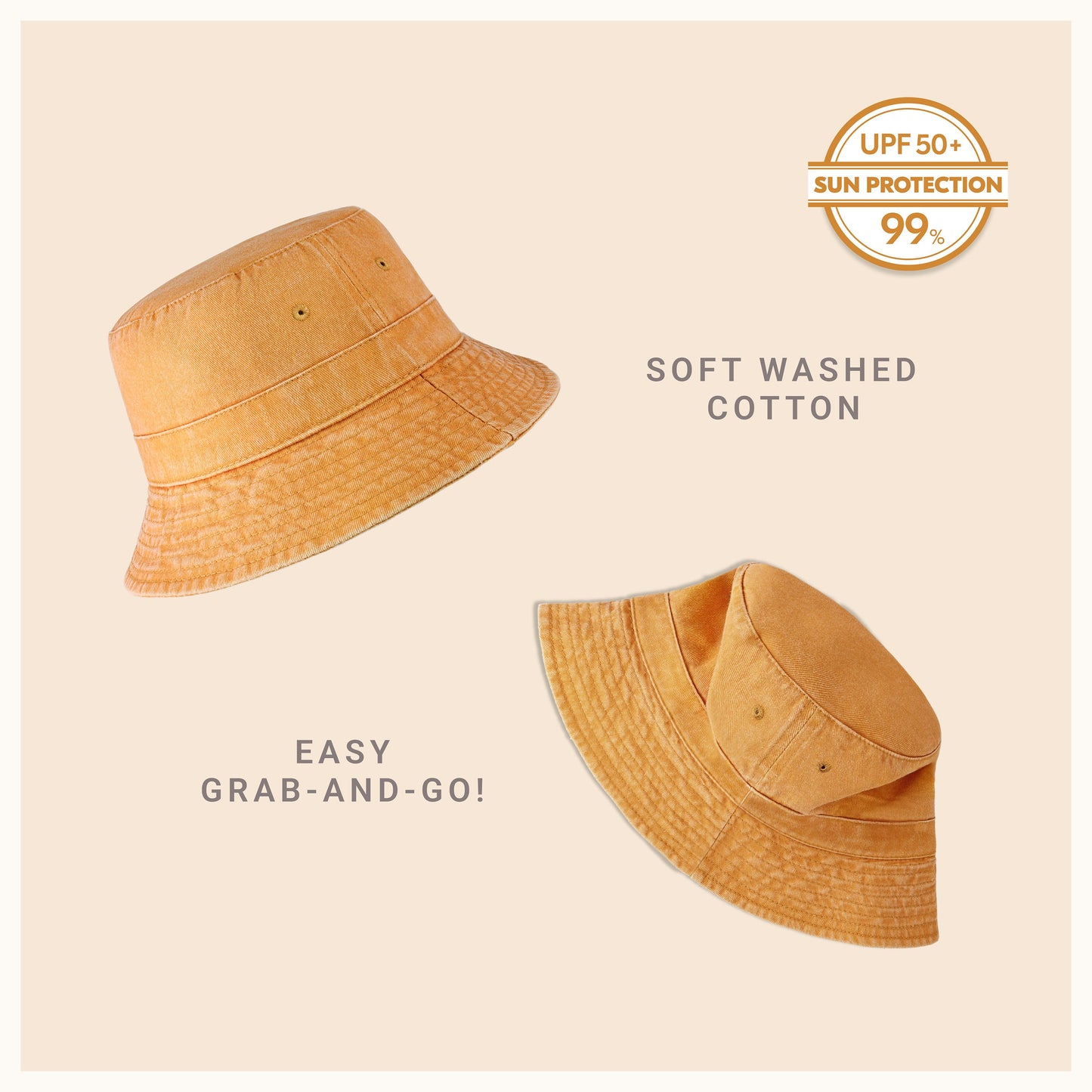 Classic Washed Cotton Bucket Hat – Unisex Canvas Sun Hat