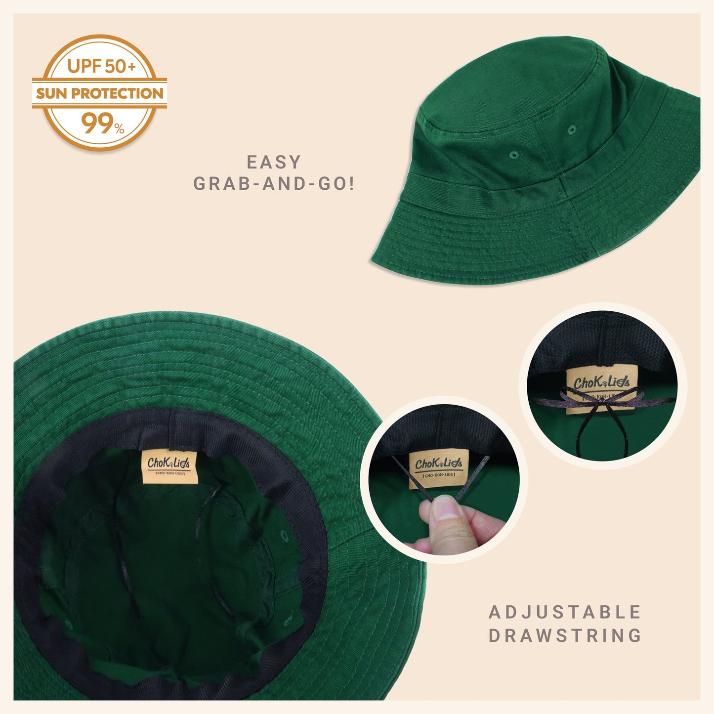 Classic Washed Cotton Bucket Hat – Unisex Canvas Sun Hat