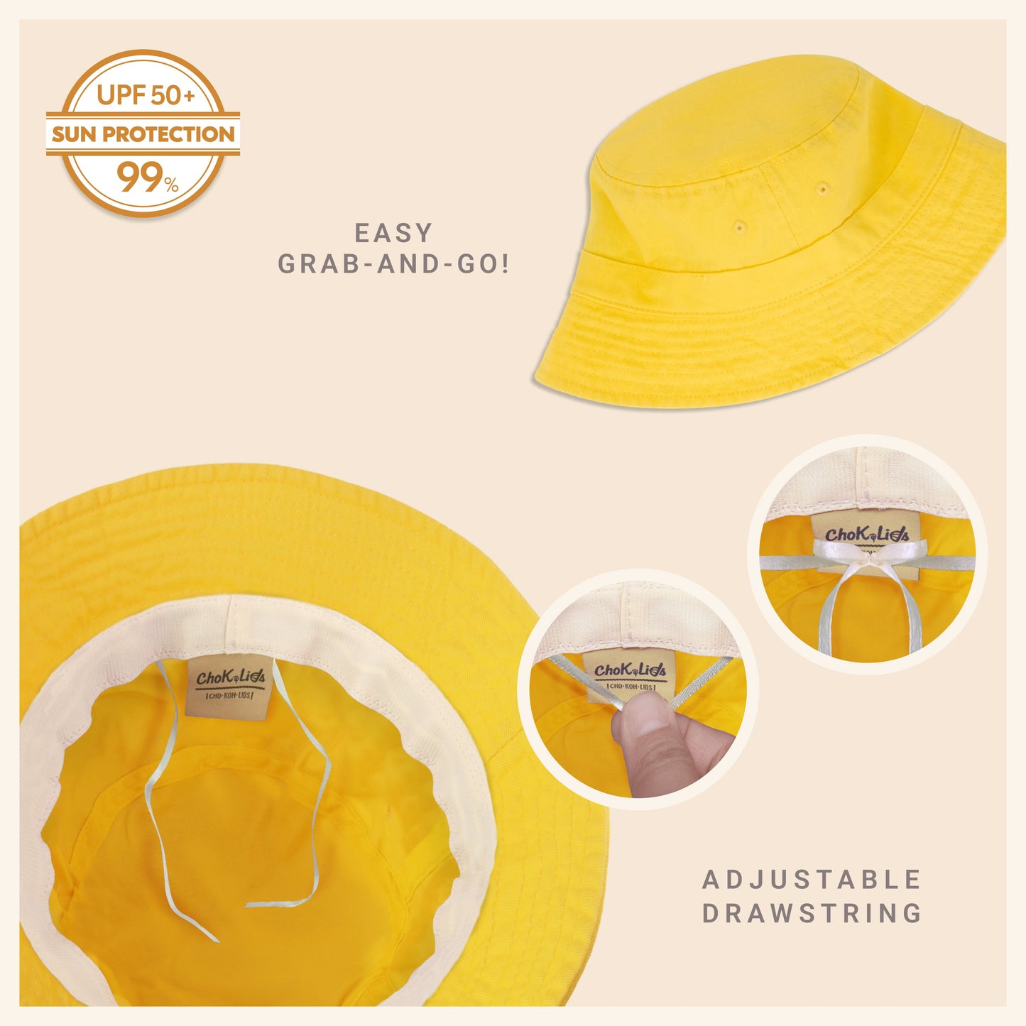 Classic Washed Cotton Bucket Hat – Unisex Canvas Sun Hat