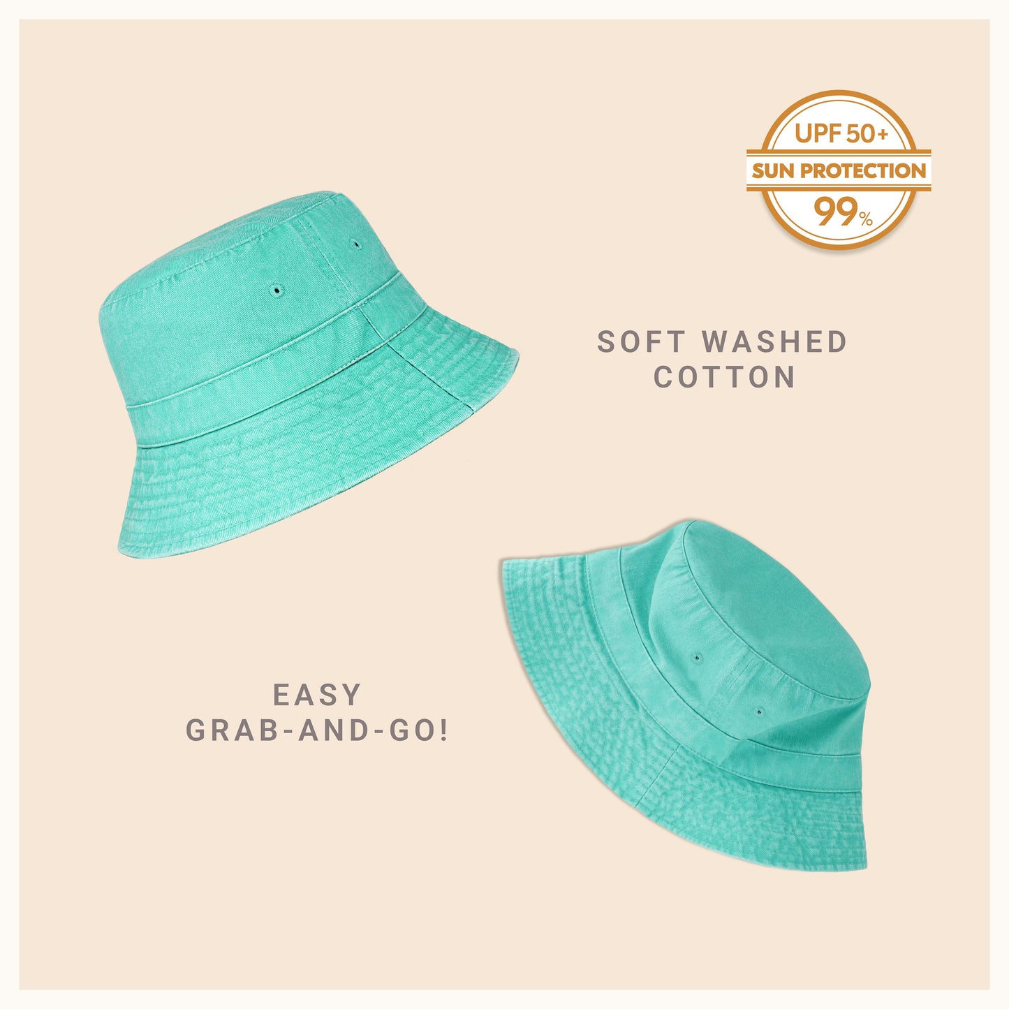 Classic Washed Cotton Bucket Hat – Unisex Canvas Sun Hat
