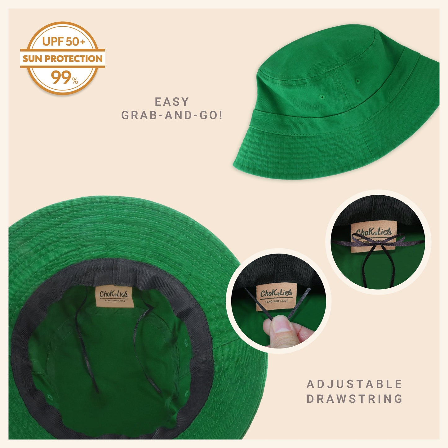Classic Washed Cotton Bucket Hat – Unisex Canvas Sun Hat