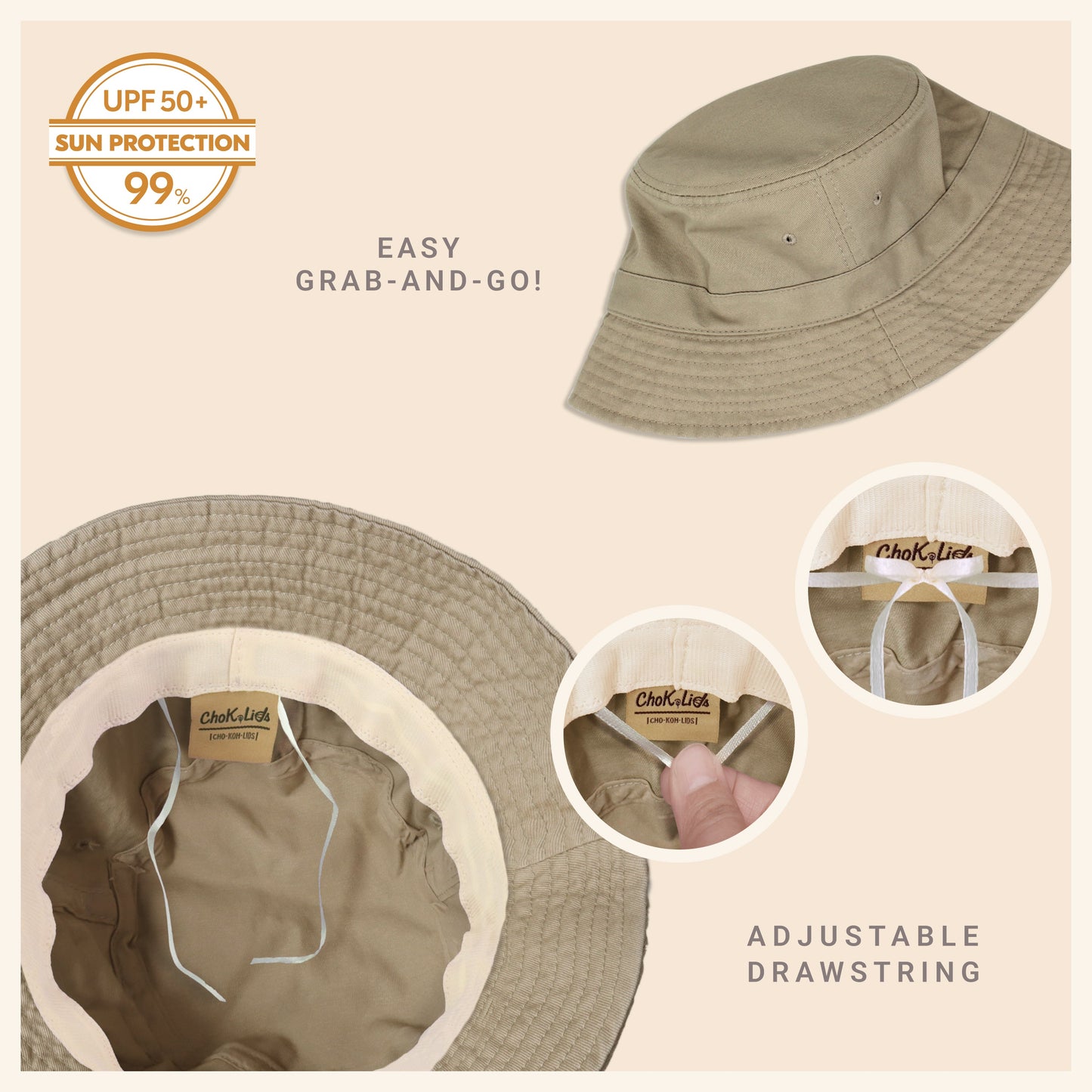 Classic Washed Cotton Bucket Hat – Unisex Canvas Sun Hat