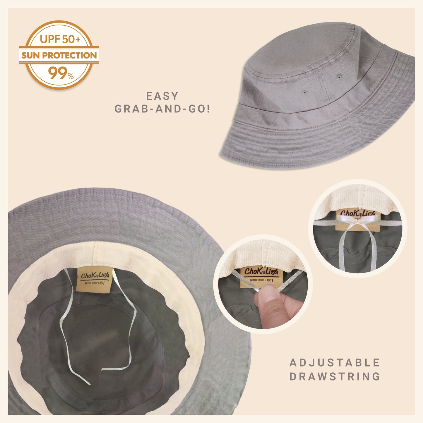 Classic Washed Cotton Bucket Hat – Unisex Canvas Sun Hat
