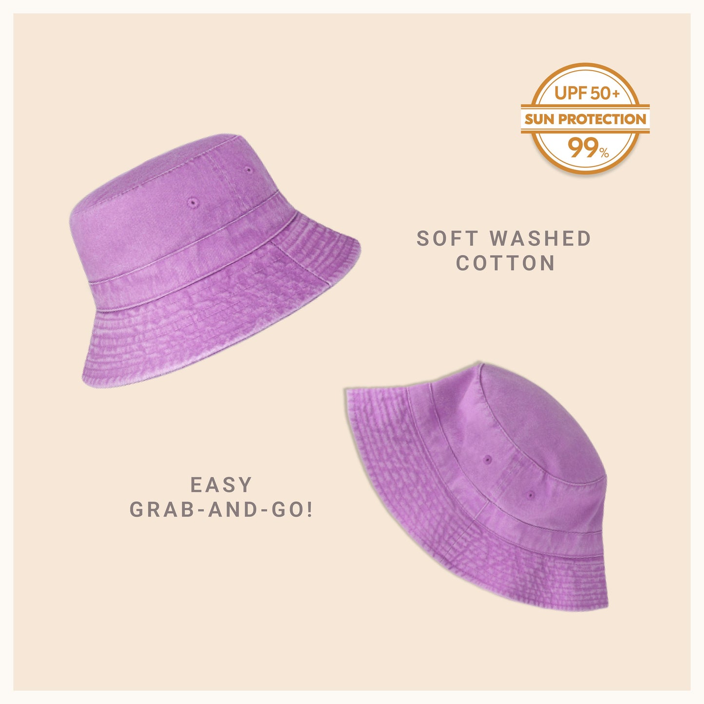 Classic Washed Cotton Bucket Hat – Unisex Canvas Sun Hat