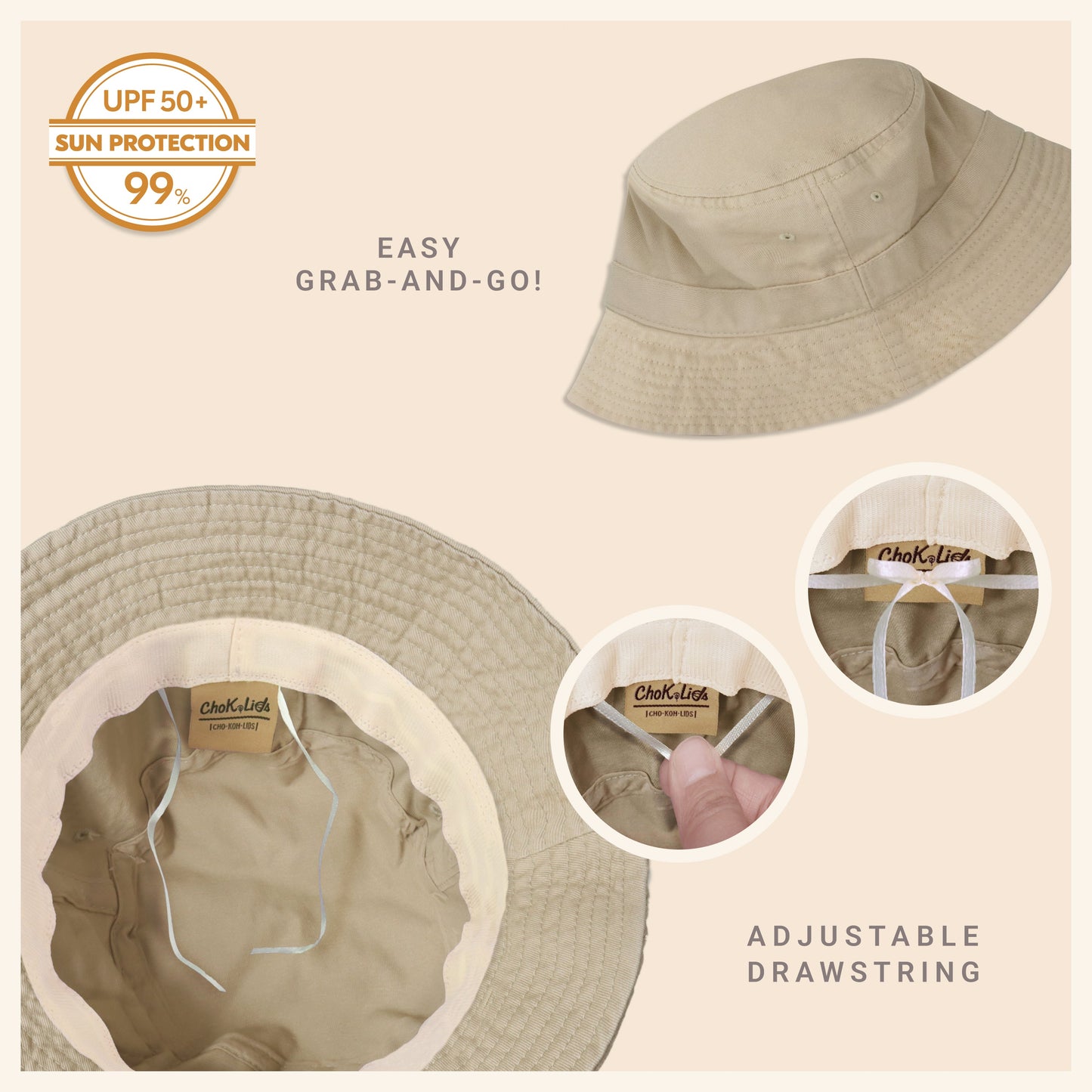 Classic Washed Cotton Bucket Hat – Unisex Canvas Sun Hat