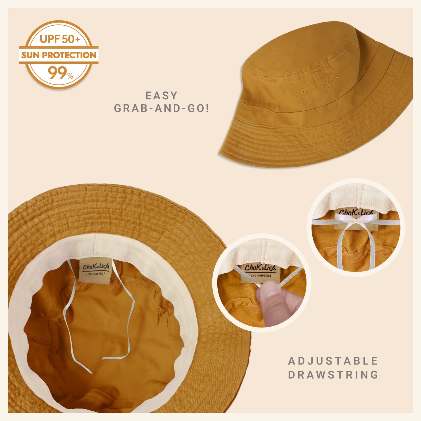 Classic Washed Cotton Bucket Hat – Unisex Canvas Sun Hat