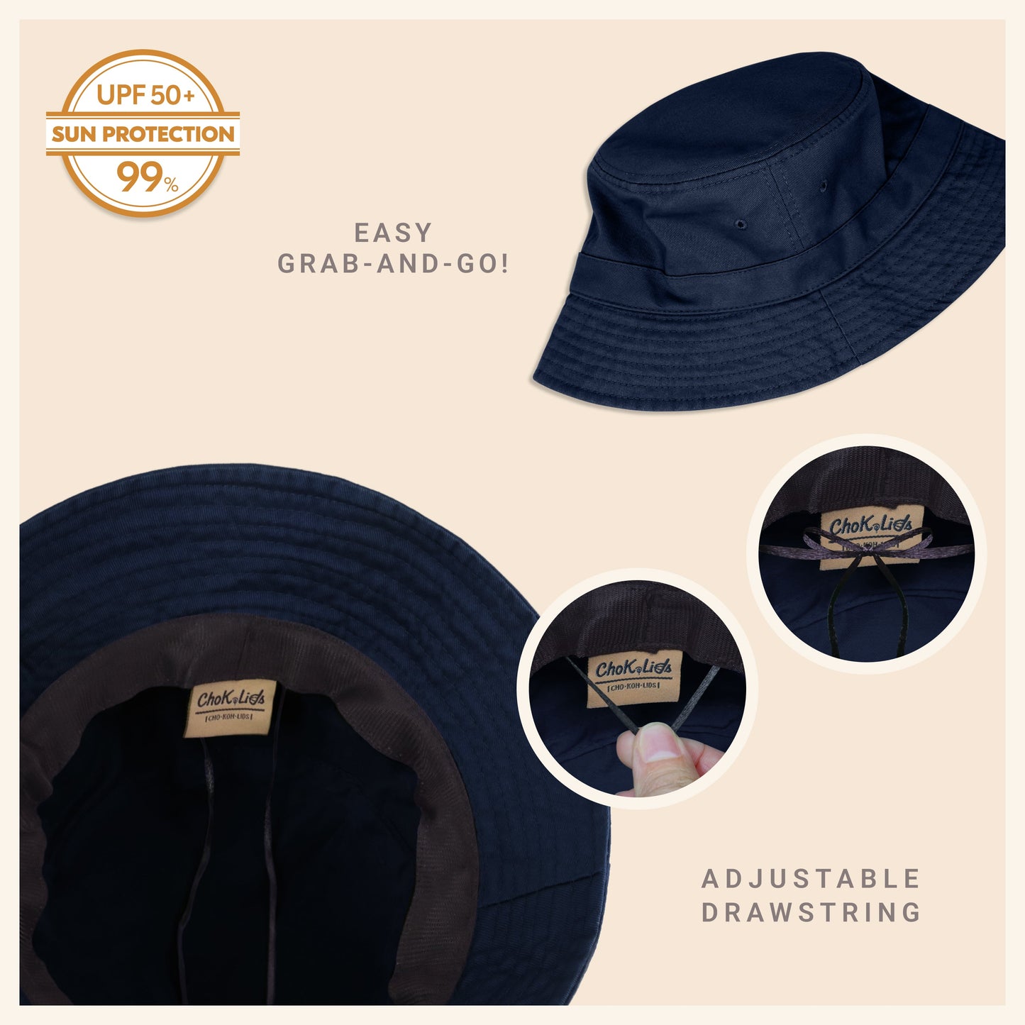 Classic Washed Cotton Bucket Hat – Unisex Canvas Sun Hat