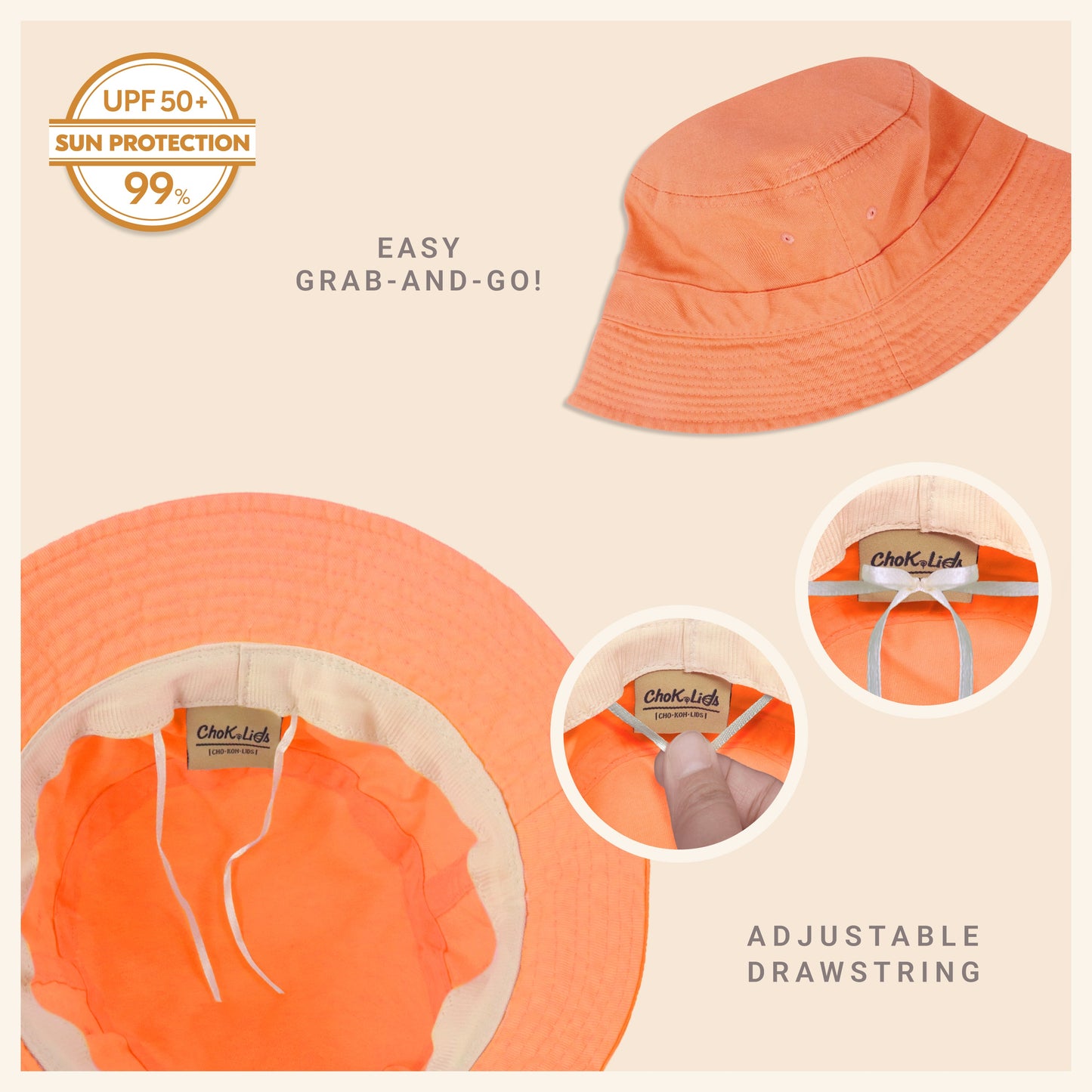 Classic Washed Cotton Bucket Hat – Unisex Canvas Sun Hat