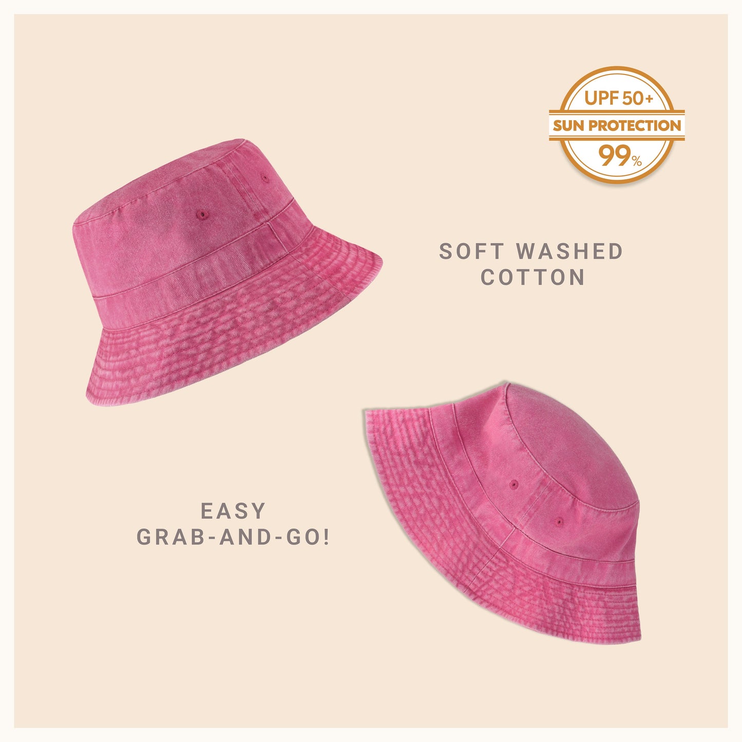 Classic Washed Cotton Bucket Hat – Unisex Canvas Sun Hat